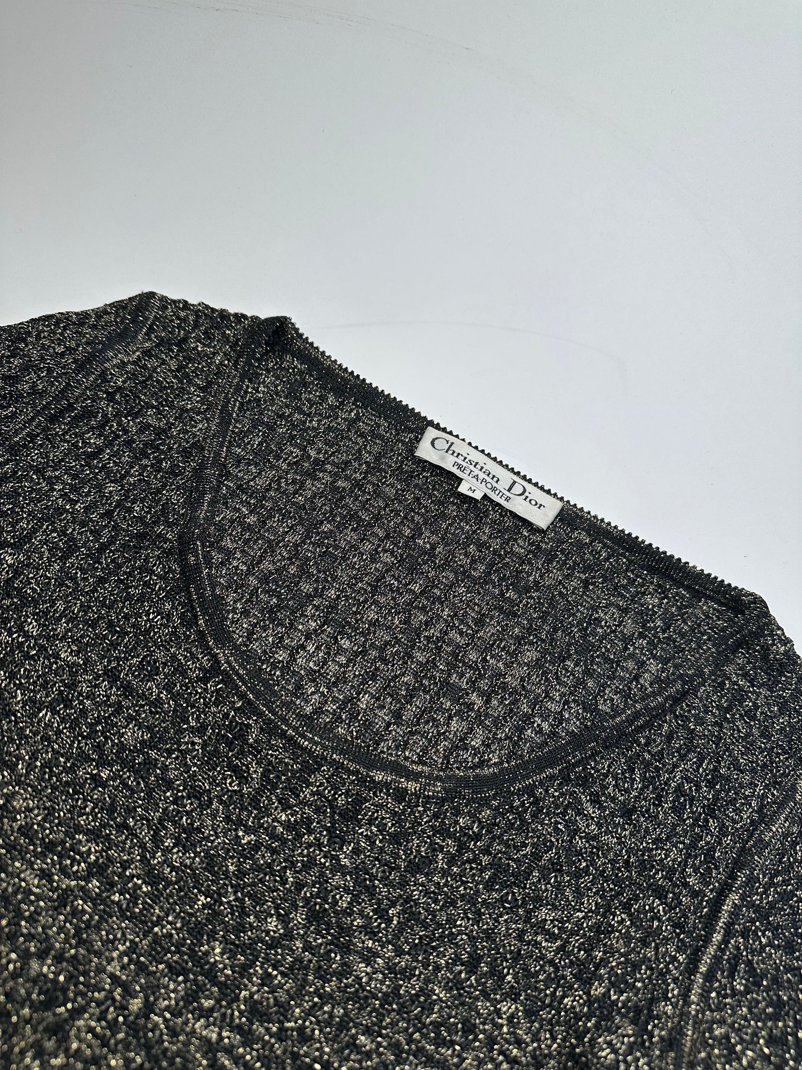 Dior Vintage Crewneck Glitter Sweater Black Gold M Size S / US 4 / IT 40 - 7 Thumbnail