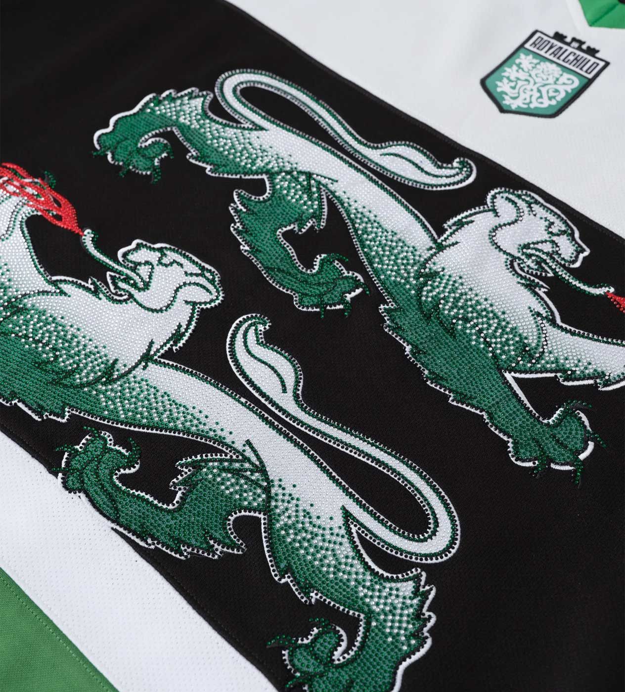 Birth of Royal Child Double Lion Rhinestone Jersey Green Size US M / EU 48-50 / 2 - 4 Thumbnail