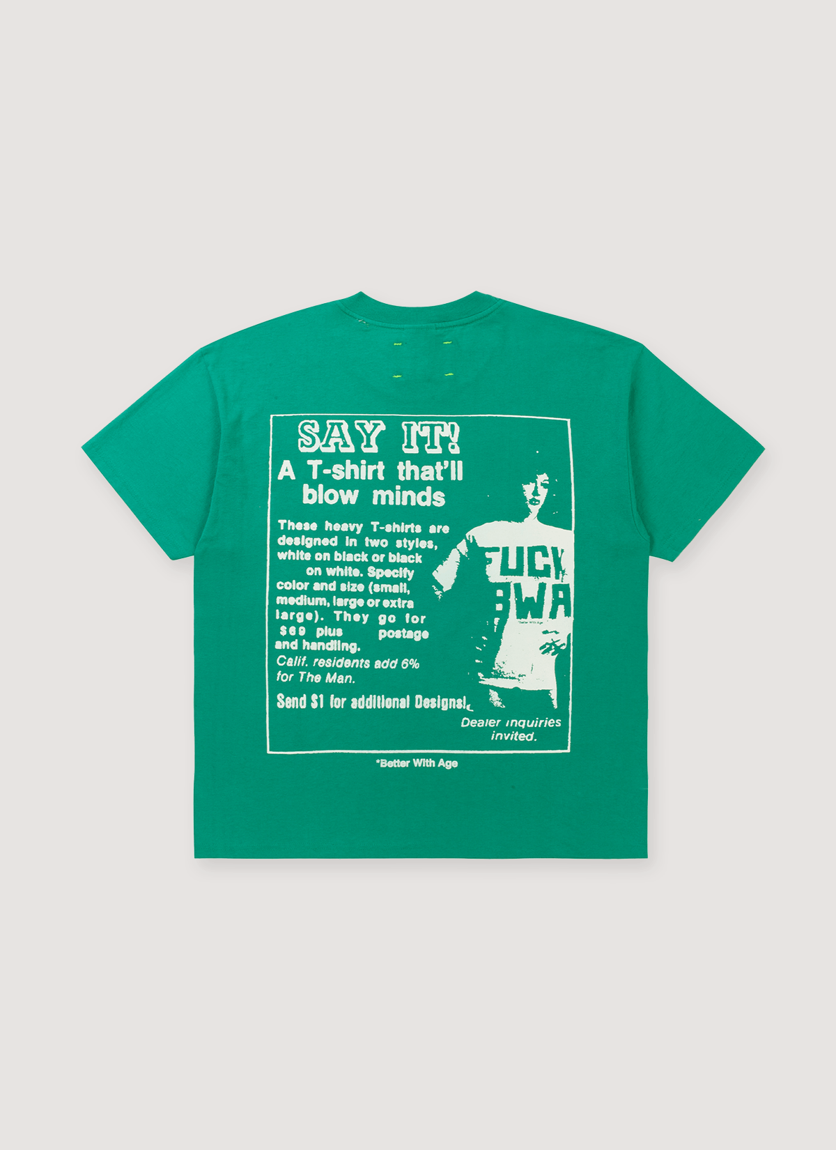 Better With Age Fuck BWA Tee Green (Dallas) Size US L / EU 52-54 / 3 - 2 Thumbnail