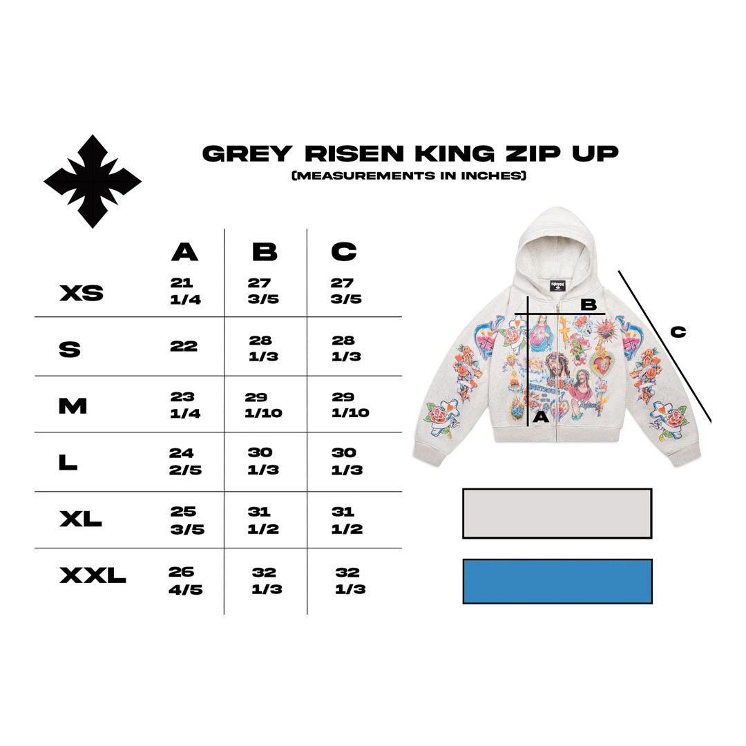 Other Righteous Risen King Cropped Zip Up Hoodie Grey Size US XS / EU 42 / 0 - 4 Thumbnail