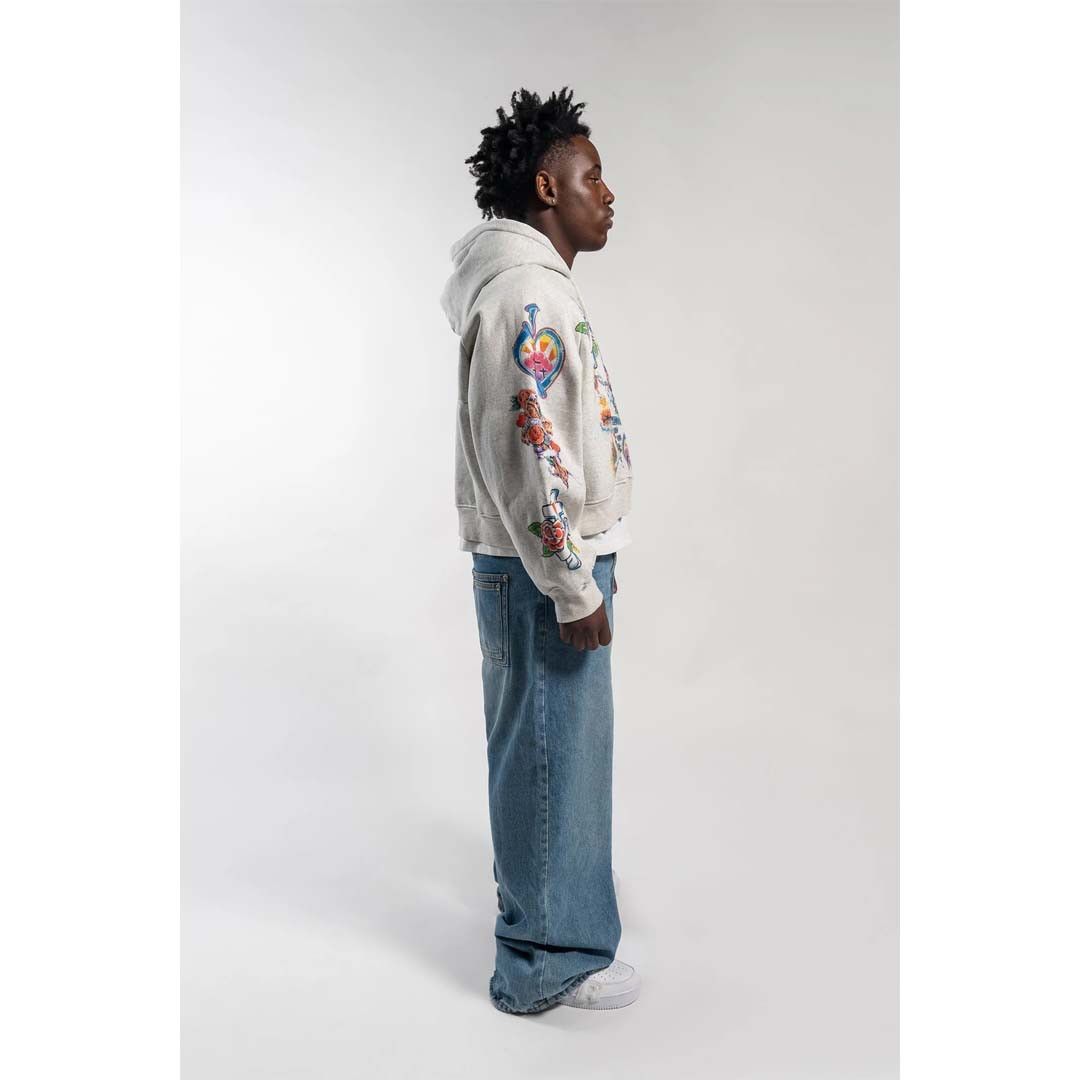 Other Righteous Risen King Cropped Zip Up Hoodie Grey Size US XS / EU 42 / 0 - 3 Thumbnail