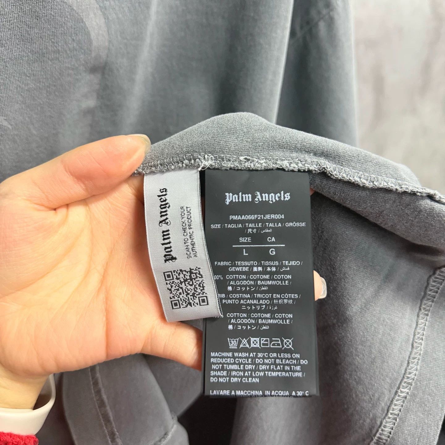 Palm Angels Palm Angels Printed Gray Hoodie L Men Size US L / EU 52-54 / 3 - 4 Thumbnail
