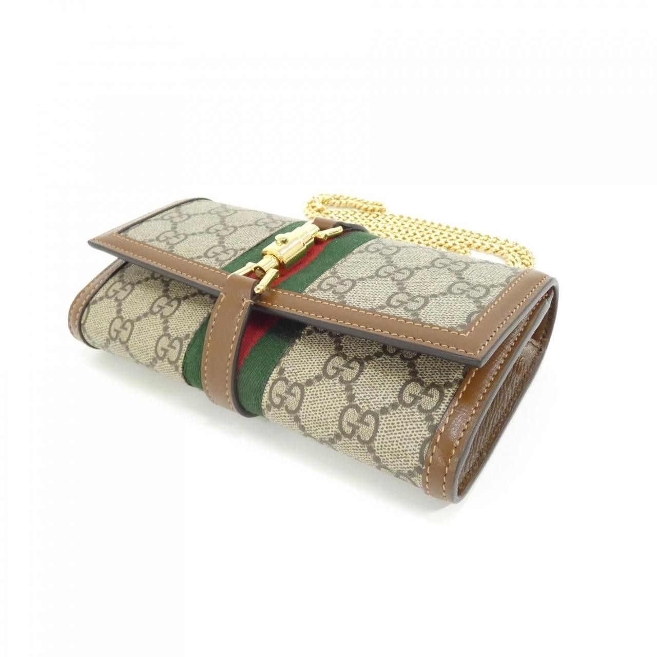 Gucci Gucci Gucci JACKIE 1961 GG Supreme Canvas Chain Wallet Textile Long Wallet 652681HUHHG DUTY FREE for USA Size ONE SIZE - 3 Thumbnail