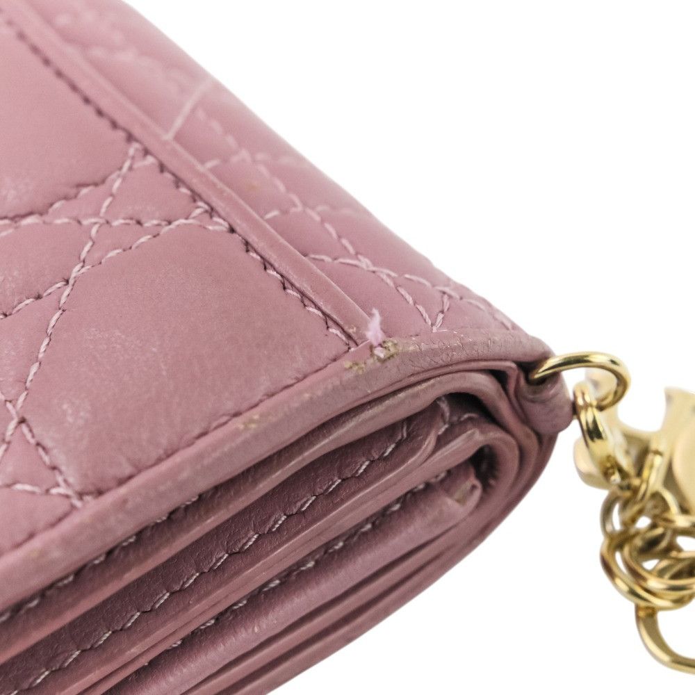 Dior Dior Christian Dior Lady Dior Cannage Trifold Wallet Leather Short Wallet DUTY FREE for USA Size ONE SIZE - 12 Thumbnail
