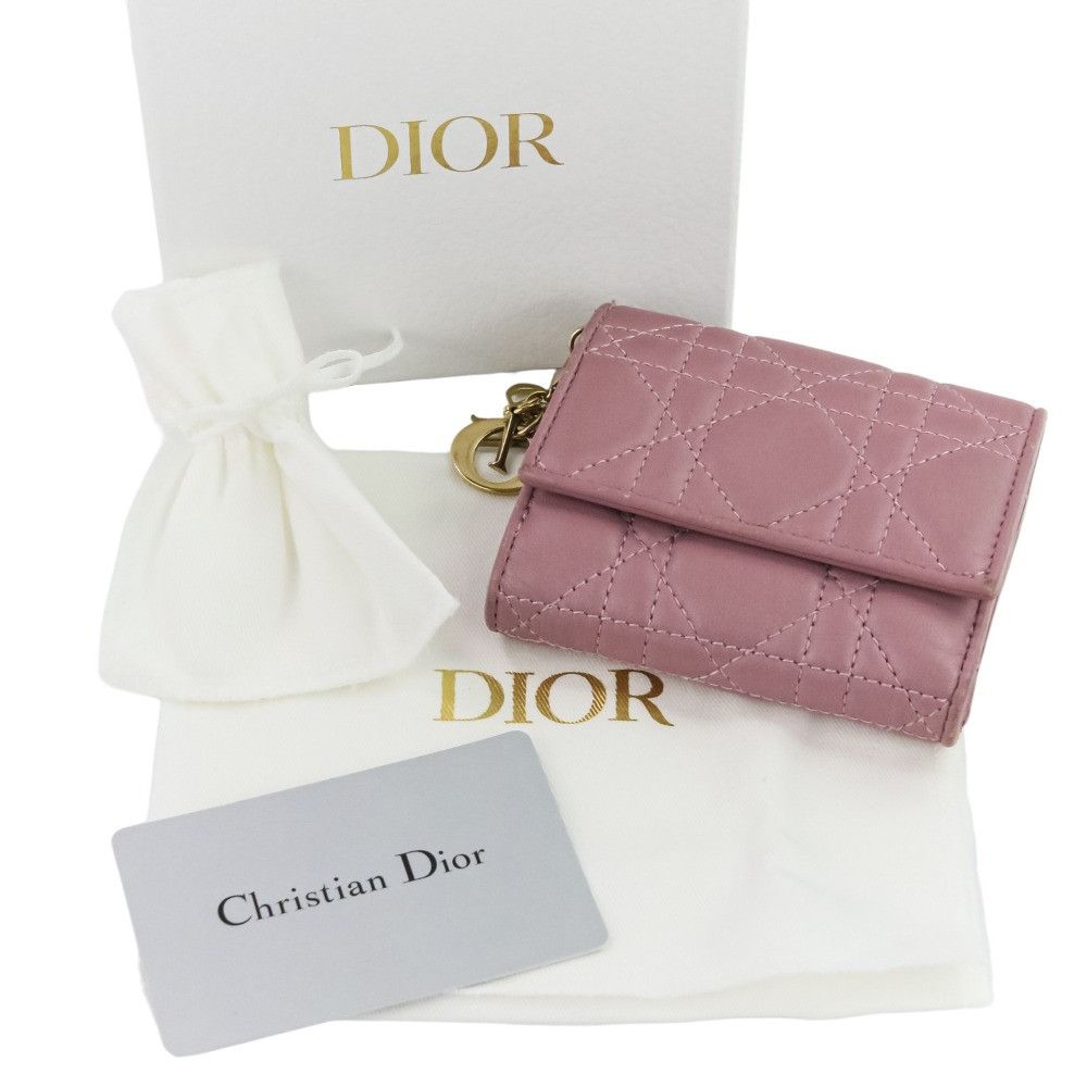 Dior Dior Christian Dior Lady Dior Cannage Trifold Wallet Leather Short Wallet DUTY FREE for USA Size ONE SIZE - 13 Thumbnail