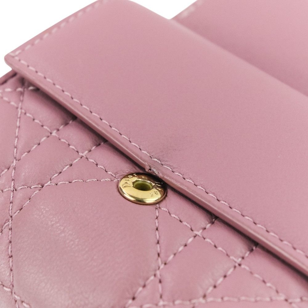 Dior Dior Christian Dior Lady Dior Cannage Trifold Wallet Leather Short Wallet DUTY FREE for USA Size ONE SIZE - 10 Thumbnail