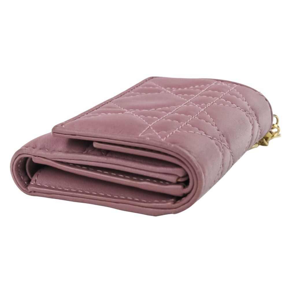 Dior Dior Christian Dior Lady Dior Cannage Trifold Wallet Leather Short Wallet DUTY FREE for USA Size ONE SIZE - 4 Thumbnail