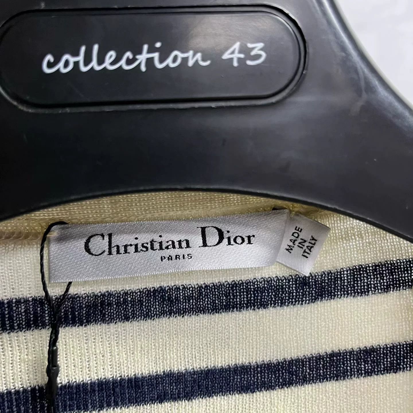 Dior Dior Knit Striped Black T-Shirt 36 Women Size S / US 4 / IT 40 - 2 Thumbnail