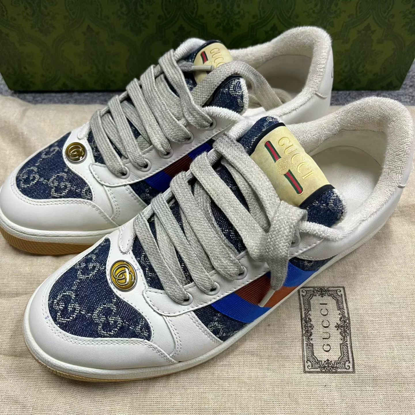 Gucci Gucci Blue Lowtop Sneakers 4.5 Women Size US 4.5 / IT 34.5 - 2 Thumbnail