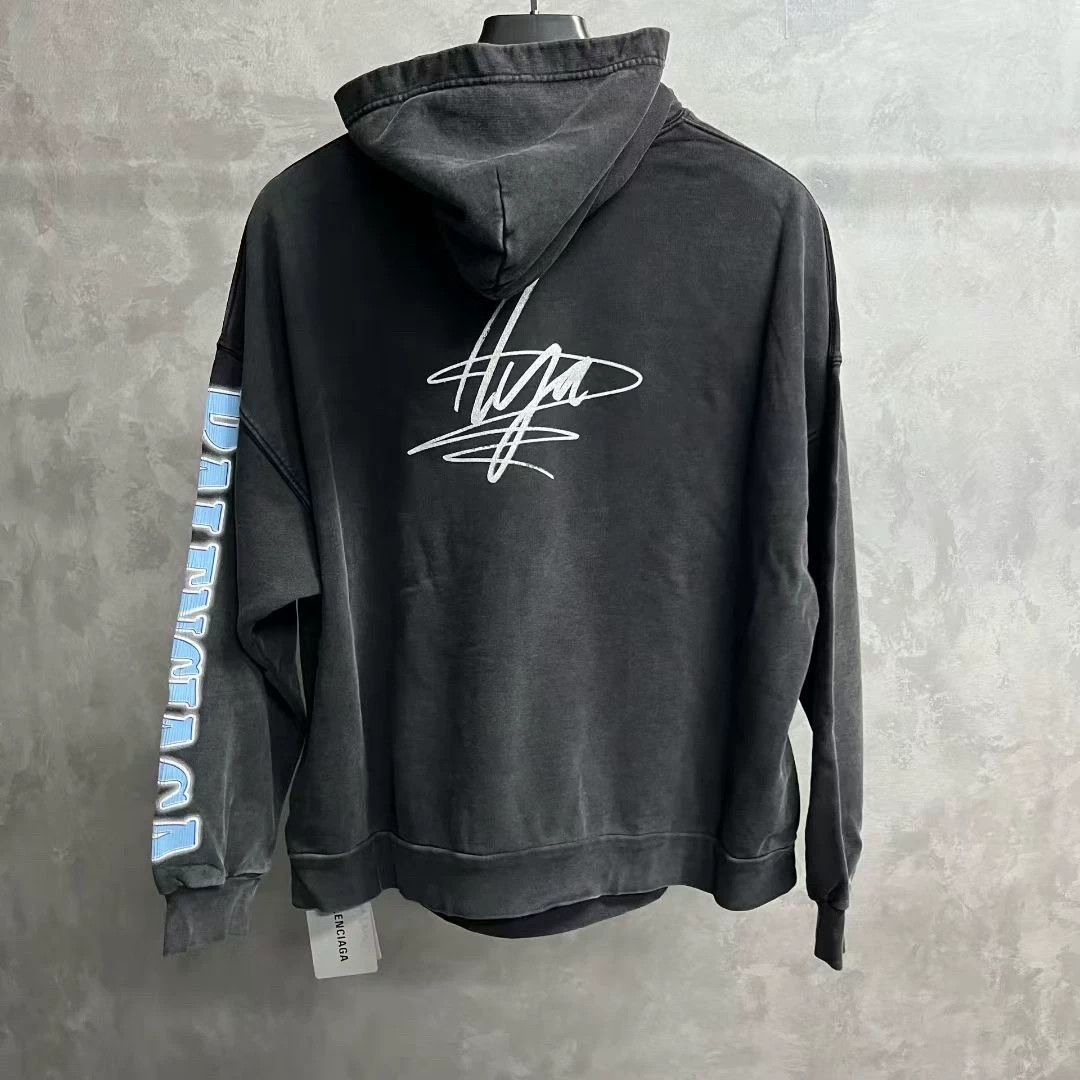 Balenciaga Balenciaga Fleece Graphic Black Hoodie 1 Men Size US XS / EU 42 / 0 - 2 Thumbnail