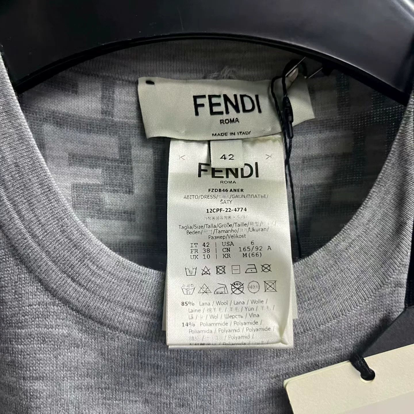 Fendi Fendi Retro Long Gray T-Shirt 42 Women Size M / US 6-8 / IT 42-44 - 3 Thumbnail