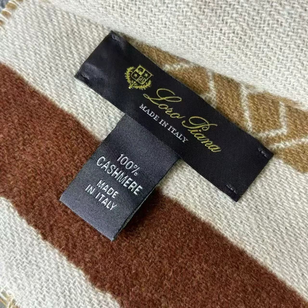 Loro Piana Loro Piana Printed Brown Scarf Men Size ONE SIZE - 3 Thumbnail