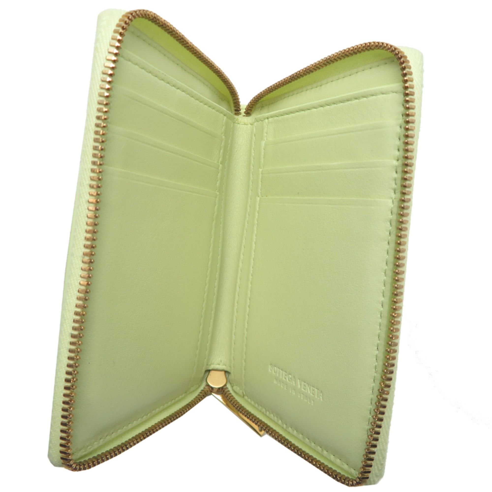 Bottega Veneta Bottega Veneta Women's Bi-fold Wallet 681191 Leather Yellow Green Size ONE SIZE - 5 Thumbnail
