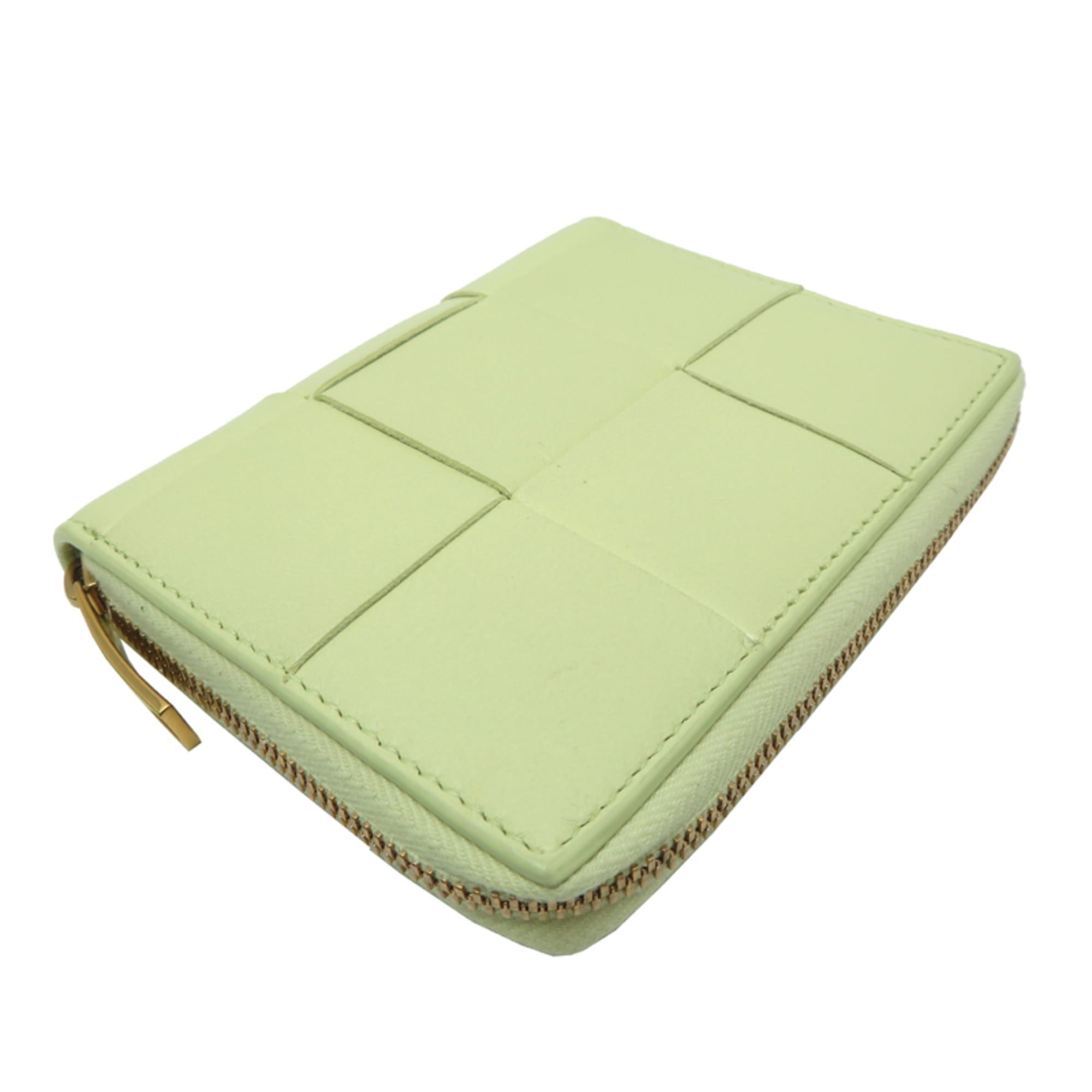 Bottega Veneta Bottega Veneta Women's Bi-fold Wallet 681191 Leather Yellow Green Size ONE SIZE - 4 Thumbnail