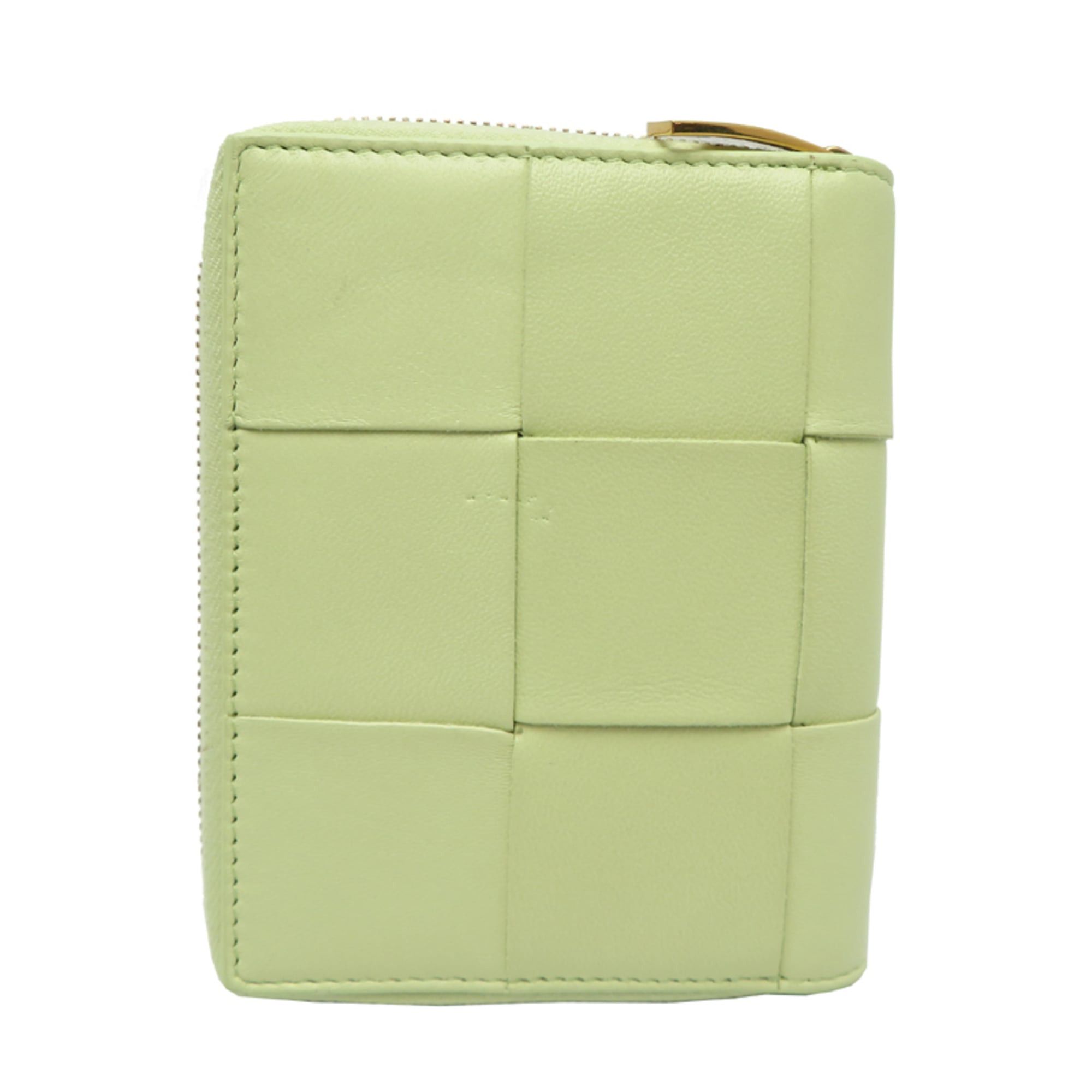 Bottega Veneta Bottega Veneta Women's Bi-fold Wallet 681191 Leather Yellow Green Size ONE SIZE - 2 Thumbnail