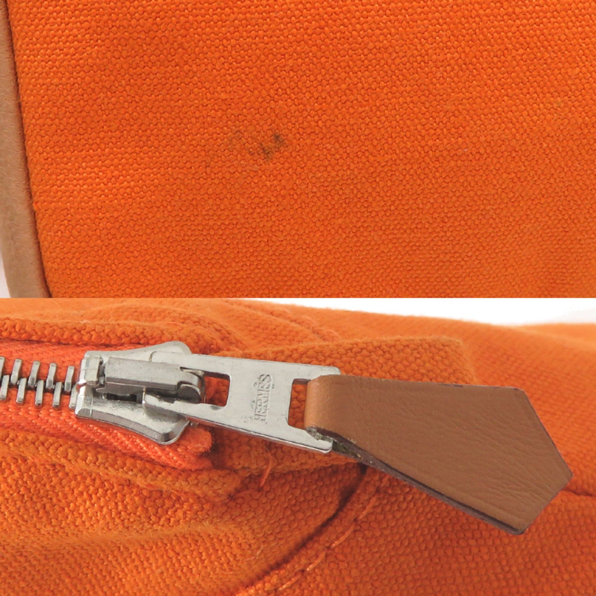 Hermes Hermes Bolide Pouch MM Women's Cotton Orange Size ONE SIZE - 8 Thumbnail