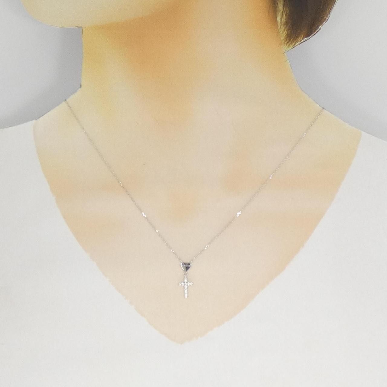 Gucci Gucci Gucci 750 White Gold Cross Diamond Necklace Precious Metal Necklace J8540 DUTY FREE for USA Size ONE SIZE - 6 Thumbnail