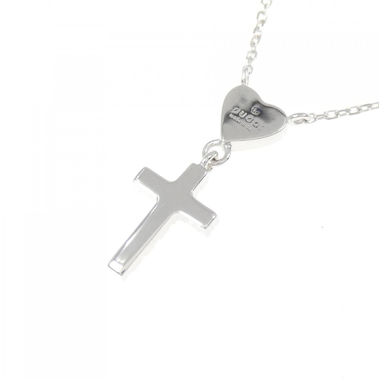 Gucci Gucci Gucci 750 White Gold Cross Diamond Necklace Precious Metal Necklace J8540 DUTY FREE for USA Size ONE SIZE - 4 Thumbnail