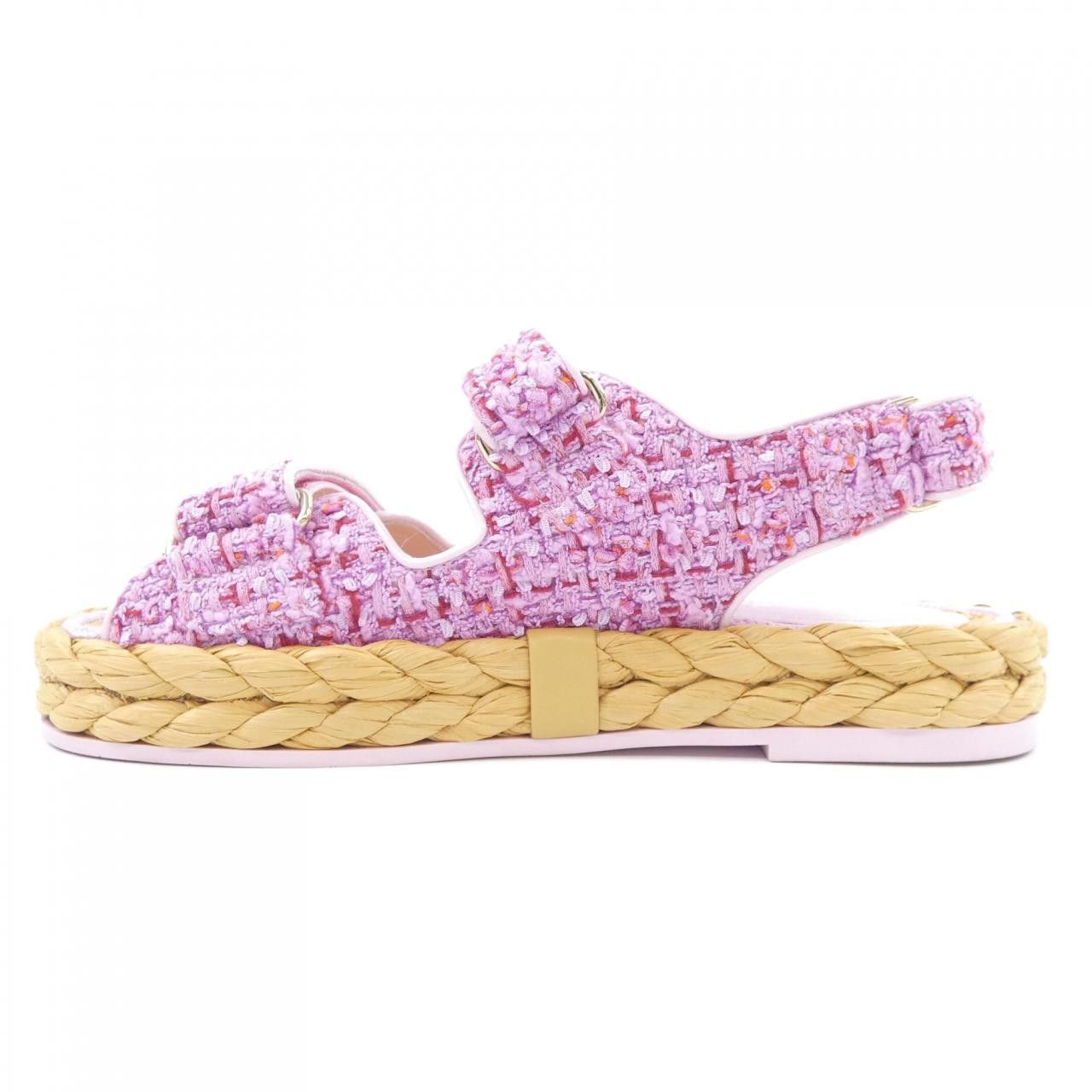 Chanel Chanel Chanel Tweed Patent Calfskin Sandals Textile Shoes G38945Y55805 DUTY FREE for USA Size ONE SIZE - 2 Thumbnail