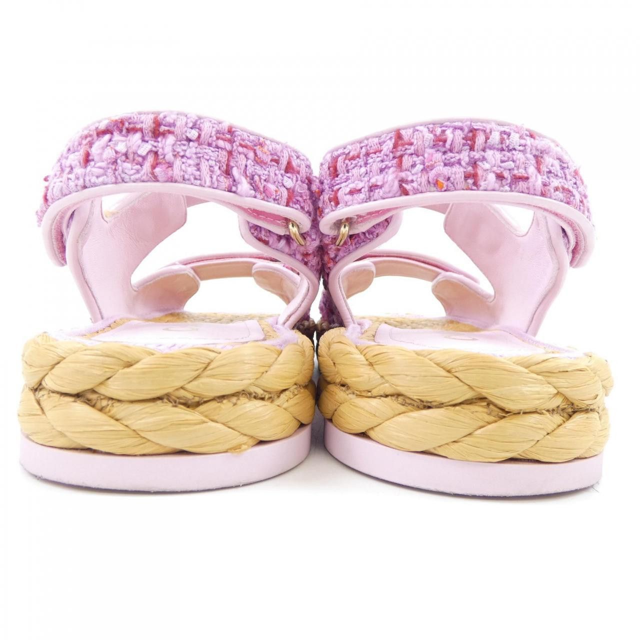 Chanel Chanel Chanel Tweed Patent Calfskin Sandals Textile Shoes G38945Y55805 DUTY FREE for USA Size ONE SIZE - 5 Thumbnail