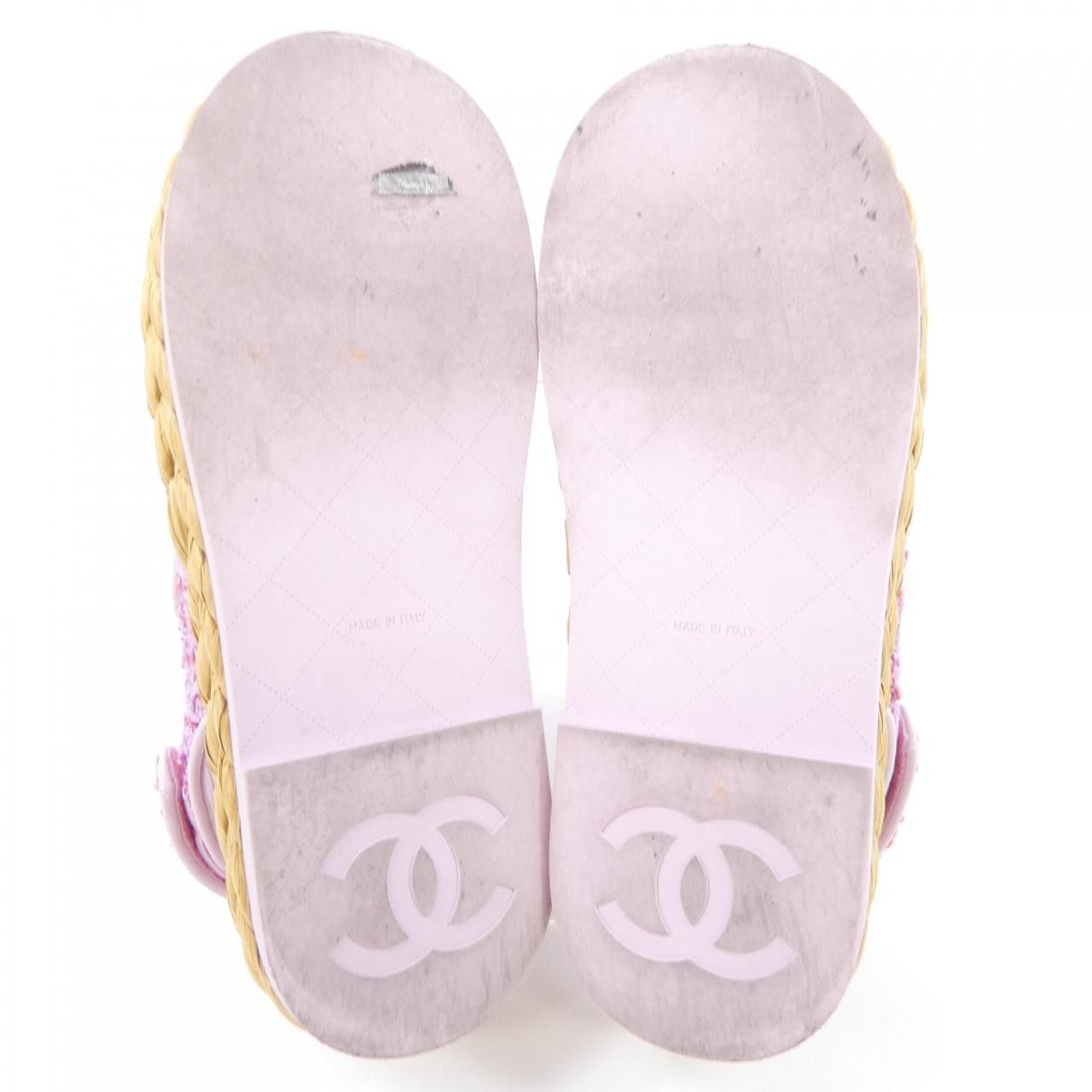 Chanel Chanel Chanel Tweed Patent Calfskin Sandals Textile Shoes G38945Y55805 DUTY FREE for USA Size ONE SIZE - 4 Thumbnail