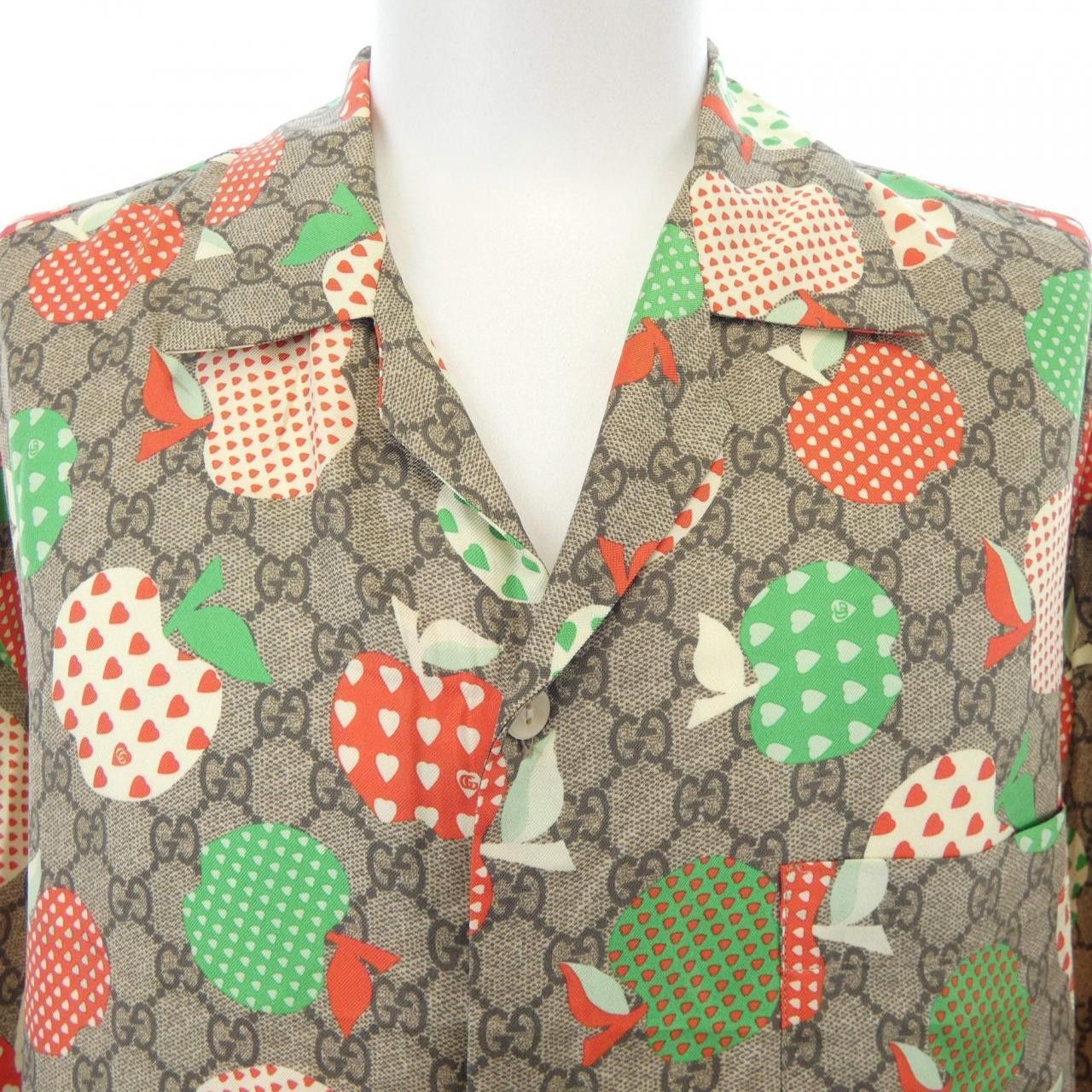 Gucci Gucci Gucci Silk Short Sleeve Shirt Textile Tops 663638ZAHC2 DUTY FREE for USA Size ONE SIZE - 5 Thumbnail