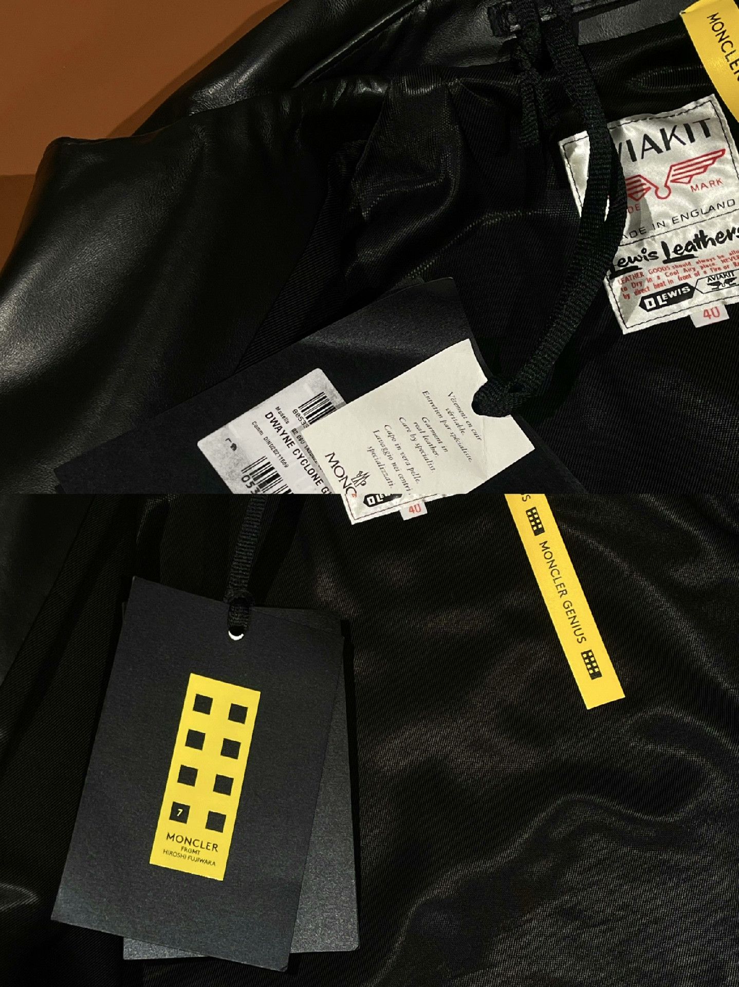 Moncler Moncler X FRGMT Collaborative Leather Jacket Size US XXS / EU 40 - 7 Thumbnail