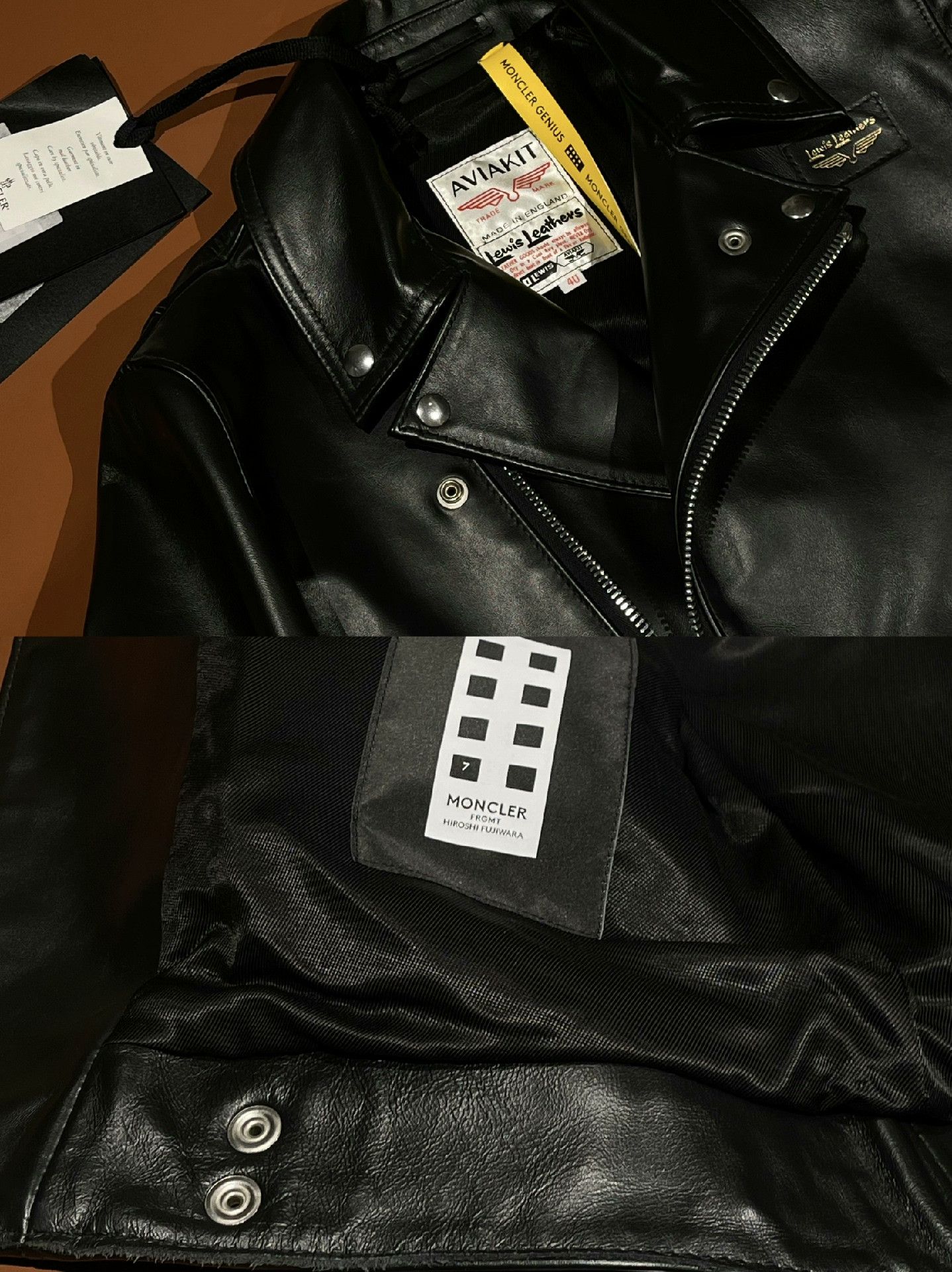 Moncler Moncler X FRGMT Collaborative Leather Jacket Size US XXS / EU 40 - 6 Thumbnail