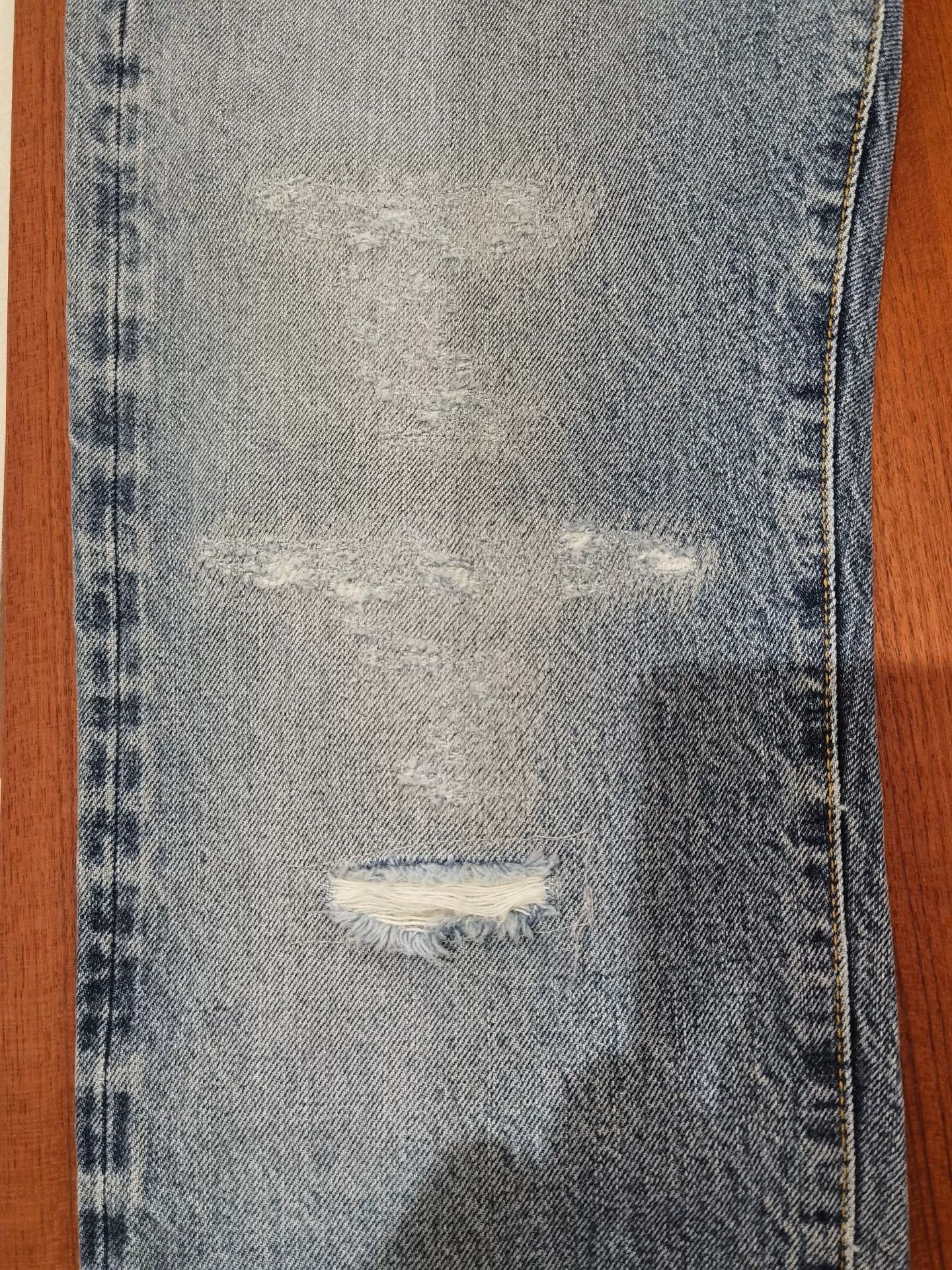 Fortela FORTELA Light Blue Washed Distressed Jeans Size US 29 - 3 Thumbnail