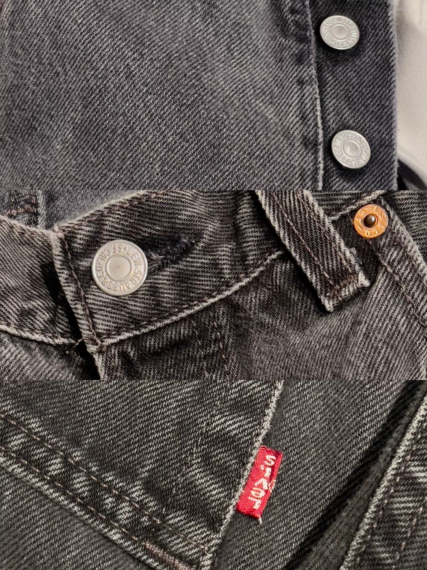 Levi's LEVI'S 501 Straight Black Gray Jeans Size US 34 / EU 50 - 6 Thumbnail