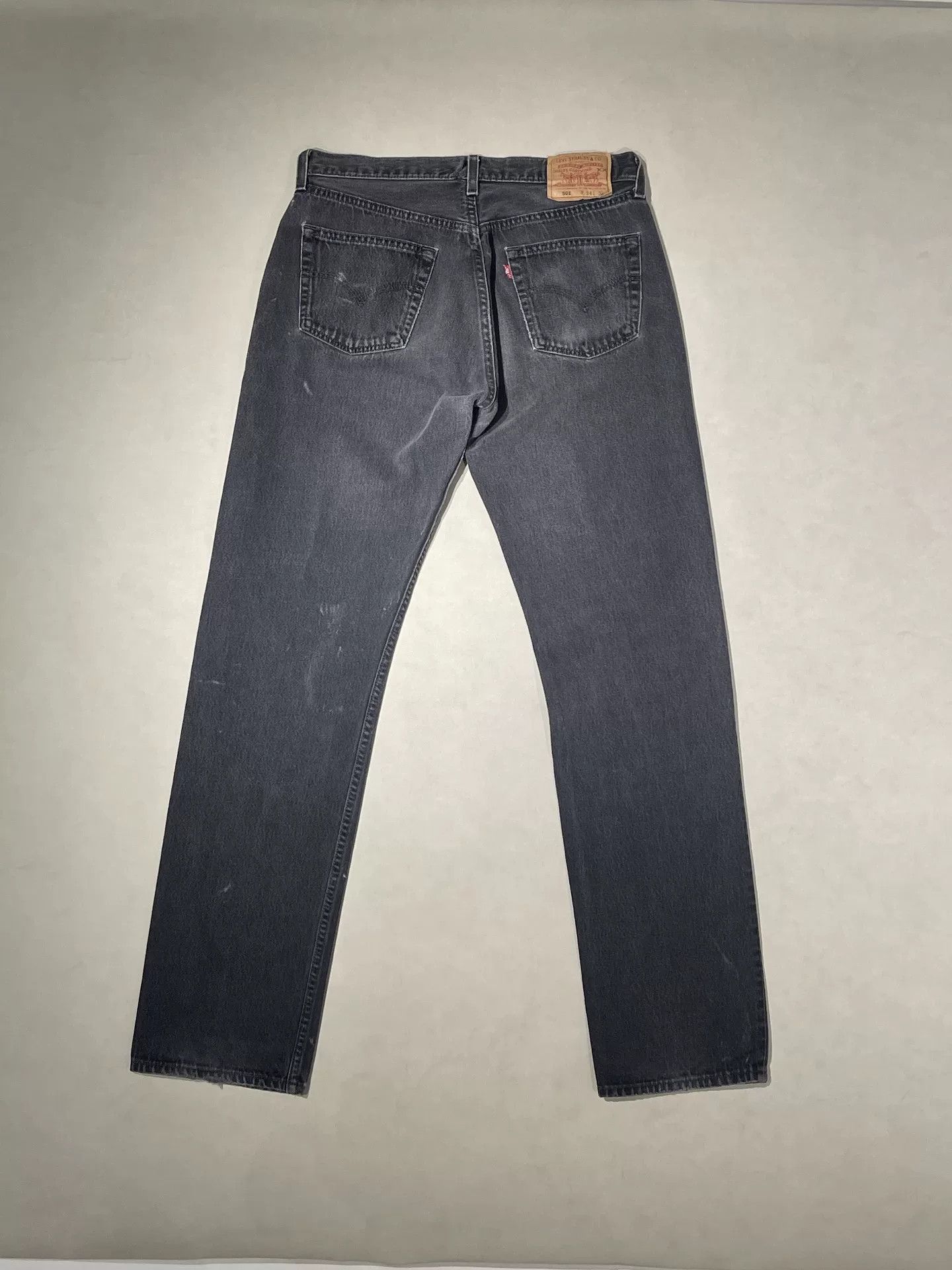 Levi's LEVI'S 501 Straight Black Gray Jeans Size US 34 / EU 50 - 2 Thumbnail