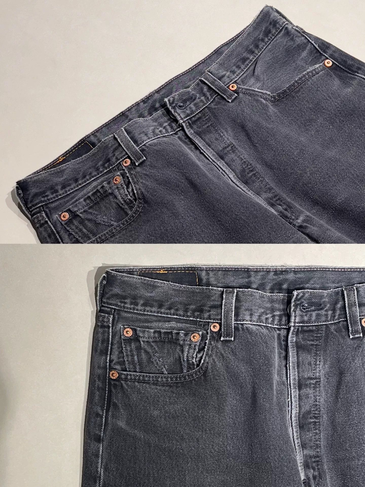 Levi's LEVI'S 501 Straight Black Gray Jeans Size US 34 / EU 50 - 5 Thumbnail
