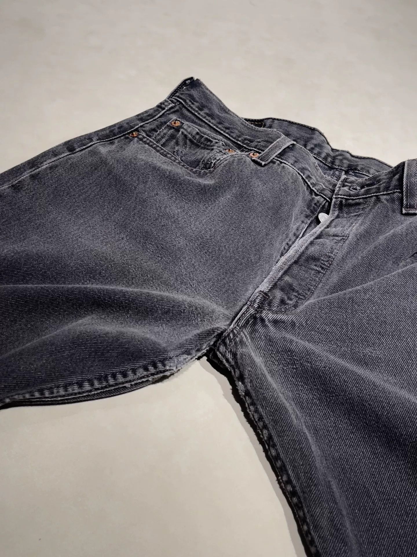 Levi's LEVI'S 501 Straight Black Gray Jeans Size US 34 / EU 50 - 3 Thumbnail