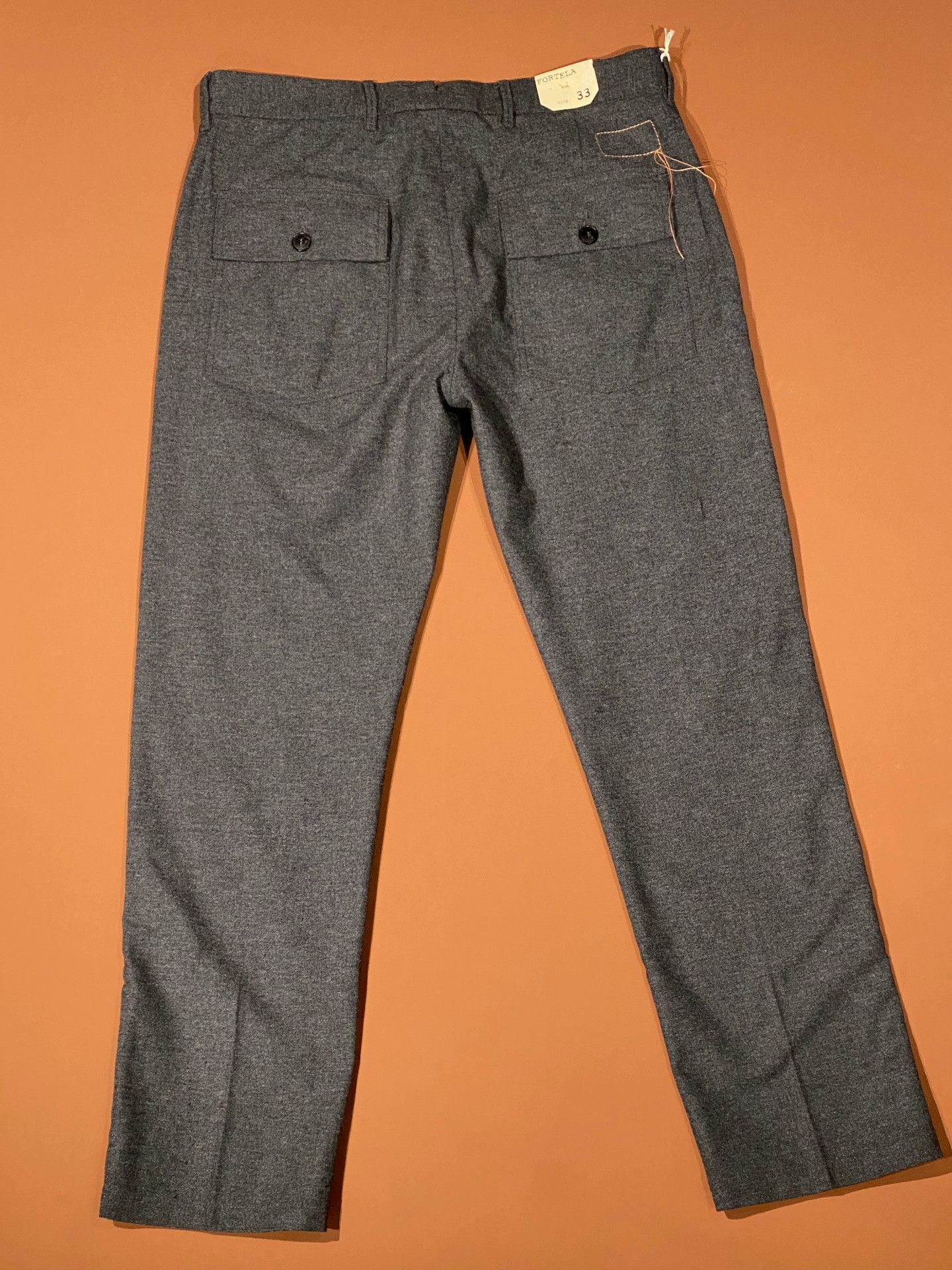 Fortela FORTELA Italian Dark Gray Wool Casual Pants Size US 33 - 2 Thumbnail