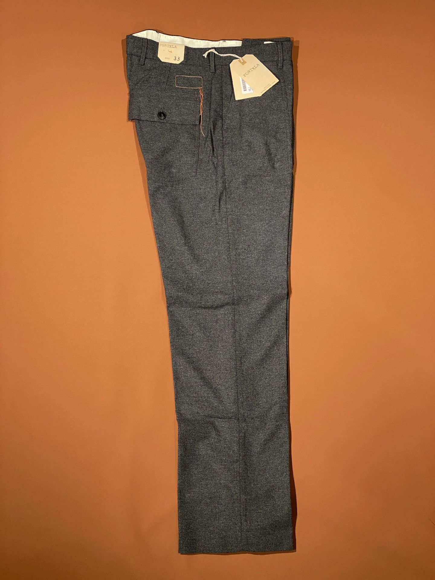 Fortela FORTELA Italian Dark Gray Wool Casual Pants Size US 33 - 3 Thumbnail