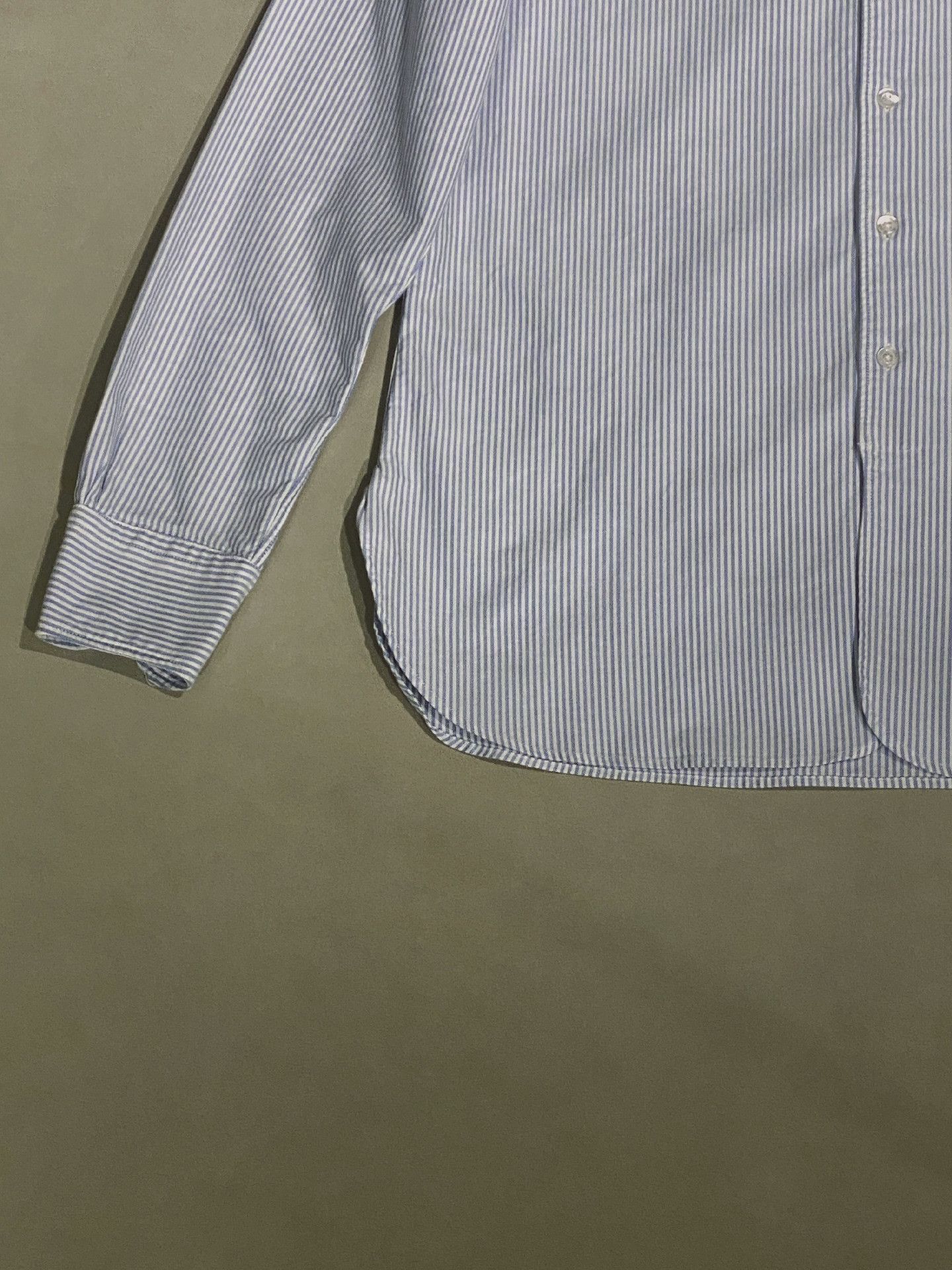 Fortela FORTELA Blue White Stripe Oxford Shirt Size US M / EU 48-50 / 2 - 8 Thumbnail