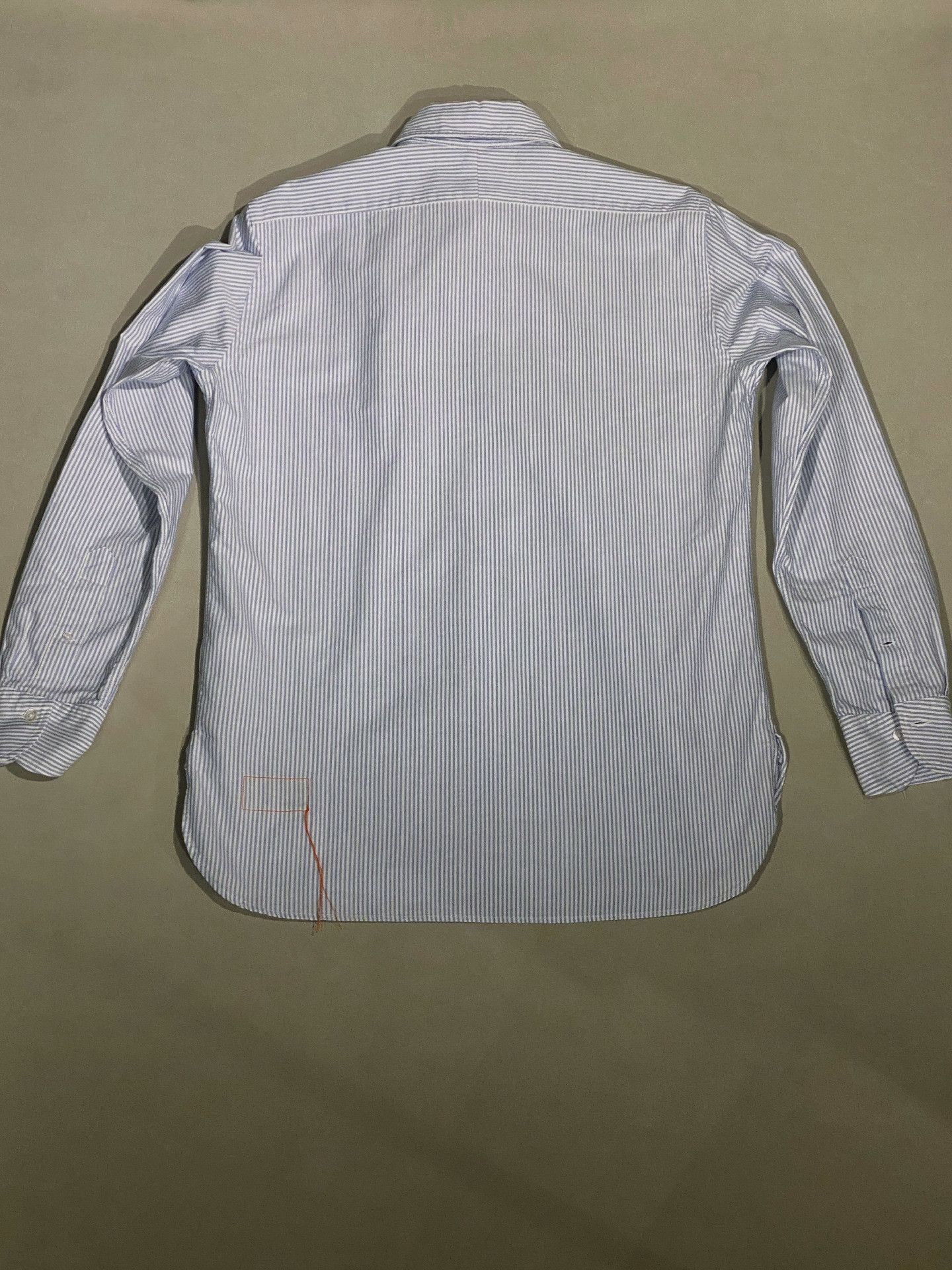 Fortela FORTELA Blue White Stripe Oxford Shirt Size US M / EU 48-50 / 2 - 2 Thumbnail