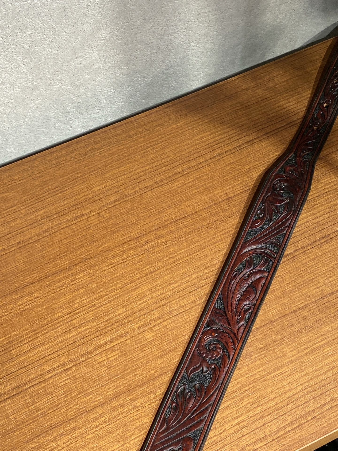 Japanese Brand Japanese Handmade Silver Head Retro Engraved Leather Belt Size ONE SIZE - 4 Thumbnail