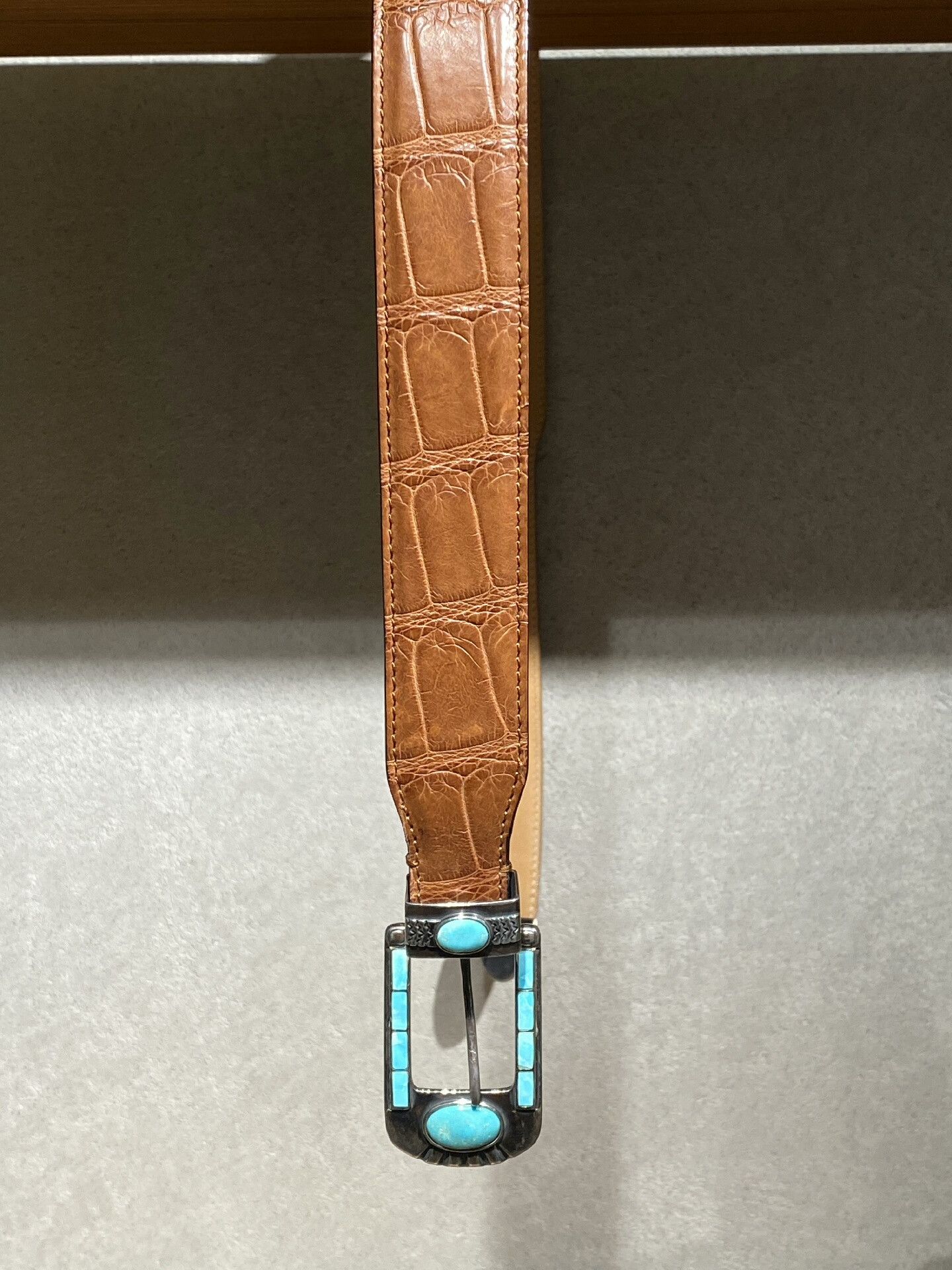Japanese Brand Japanese Handmade 925 Silver Turquoise Crocodile Strap Size ONE SIZE - 4 Thumbnail