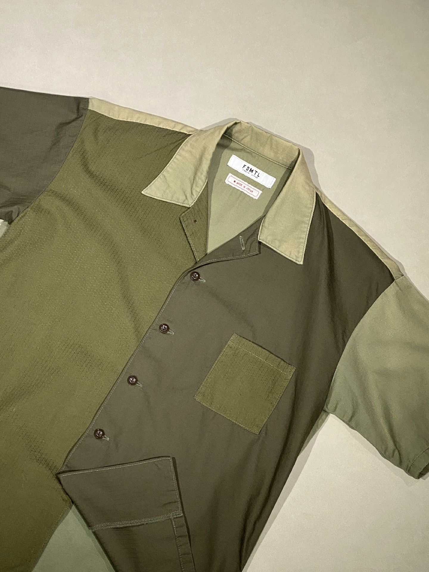 FDMTL FDMTL Military Green Patchwork Short-Sleeve Shirt Size US M / EU 48-50 / 2 - 3 Thumbnail