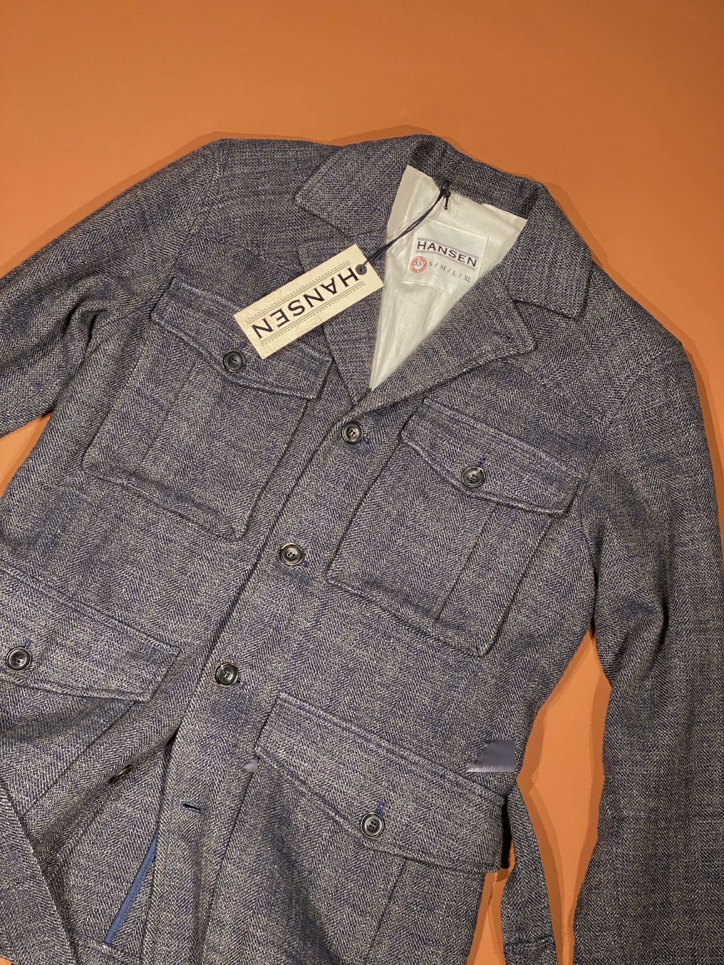 HANSEN Garments HANSEN Gray Wave Pattern Hunting Jacket Size US M / EU 48-50 / 2 - 4 Thumbnail