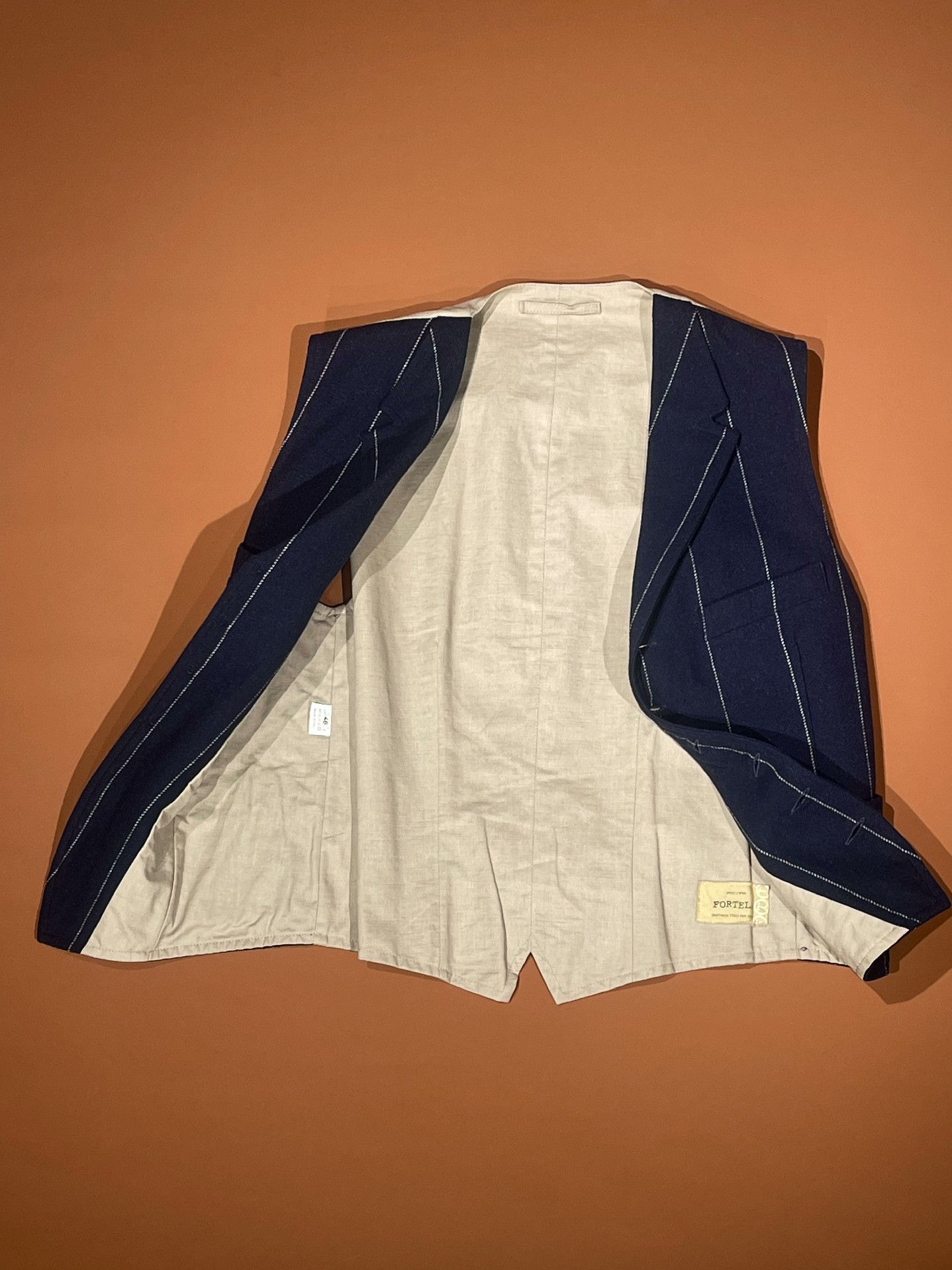 Fortela FORTELA Dark Blue Khaki Stripe Canvas Vest Size US S / EU 44-46 / 1 - 3 Thumbnail