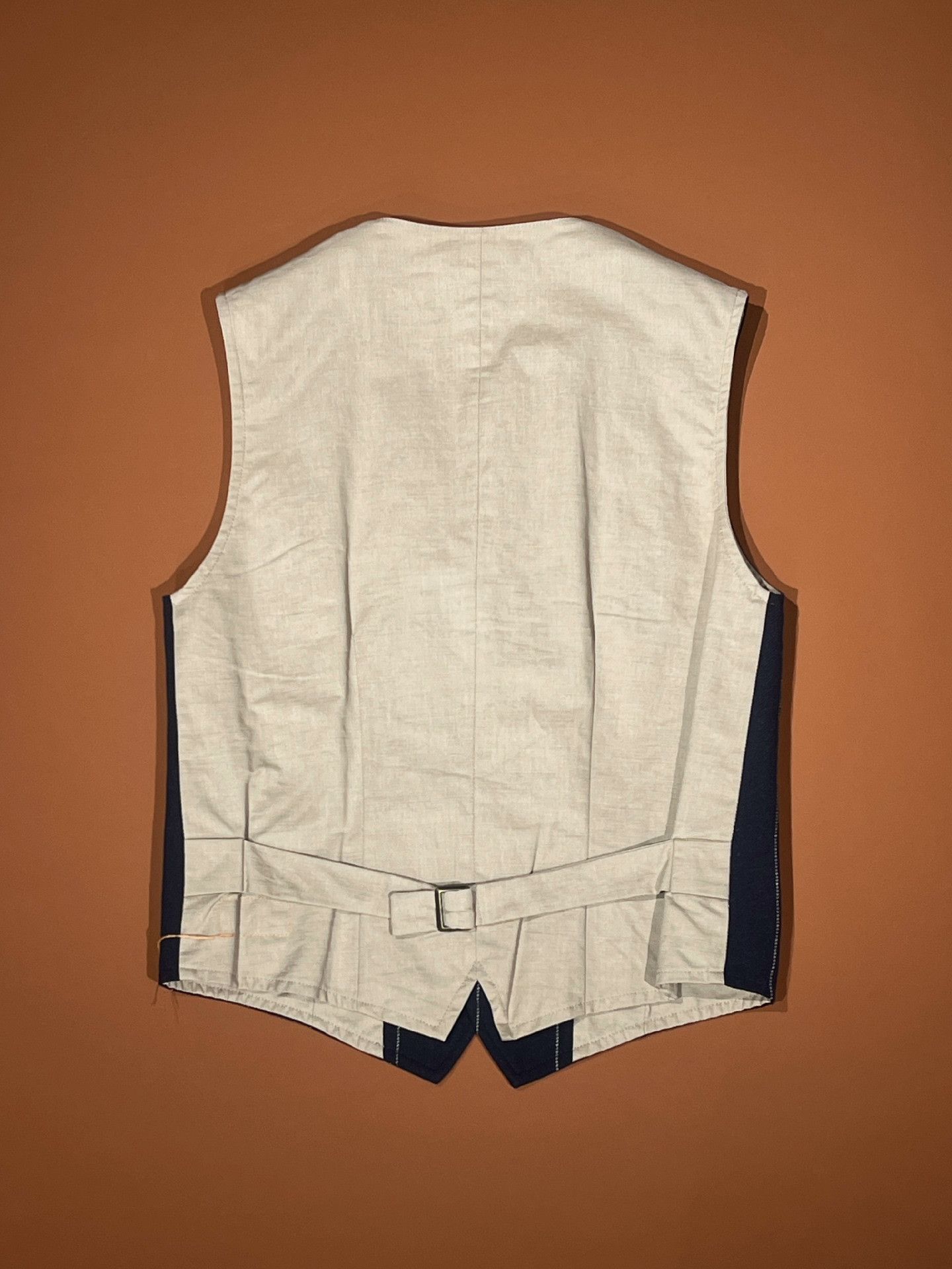 Fortela FORTELA Dark Blue Khaki Stripe Canvas Vest Size US S / EU 44-46 / 1 - 2 Thumbnail