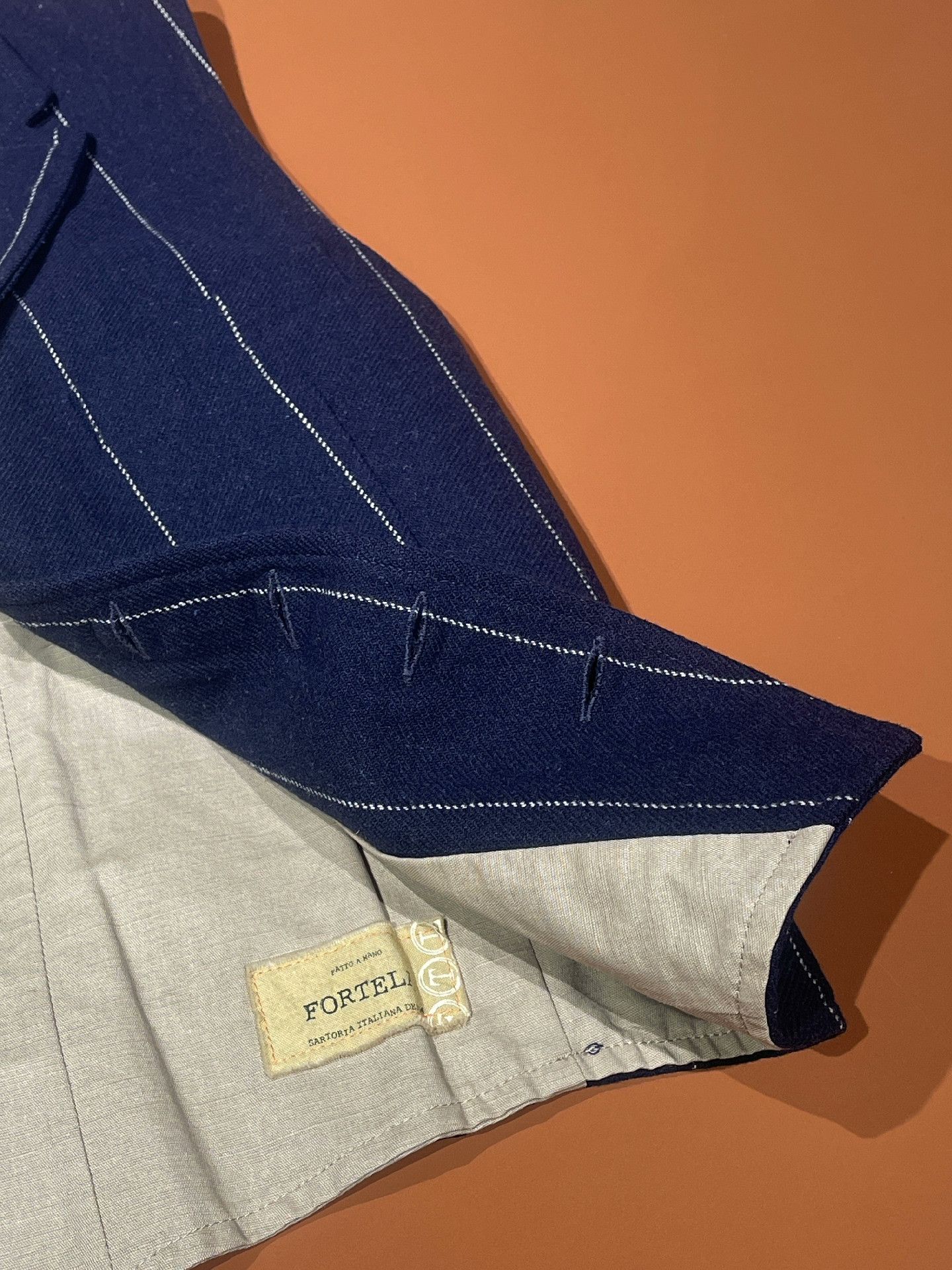 Fortela FORTELA Dark Blue Khaki Stripe Canvas Vest Size US S / EU 44-46 / 1 - 5 Thumbnail