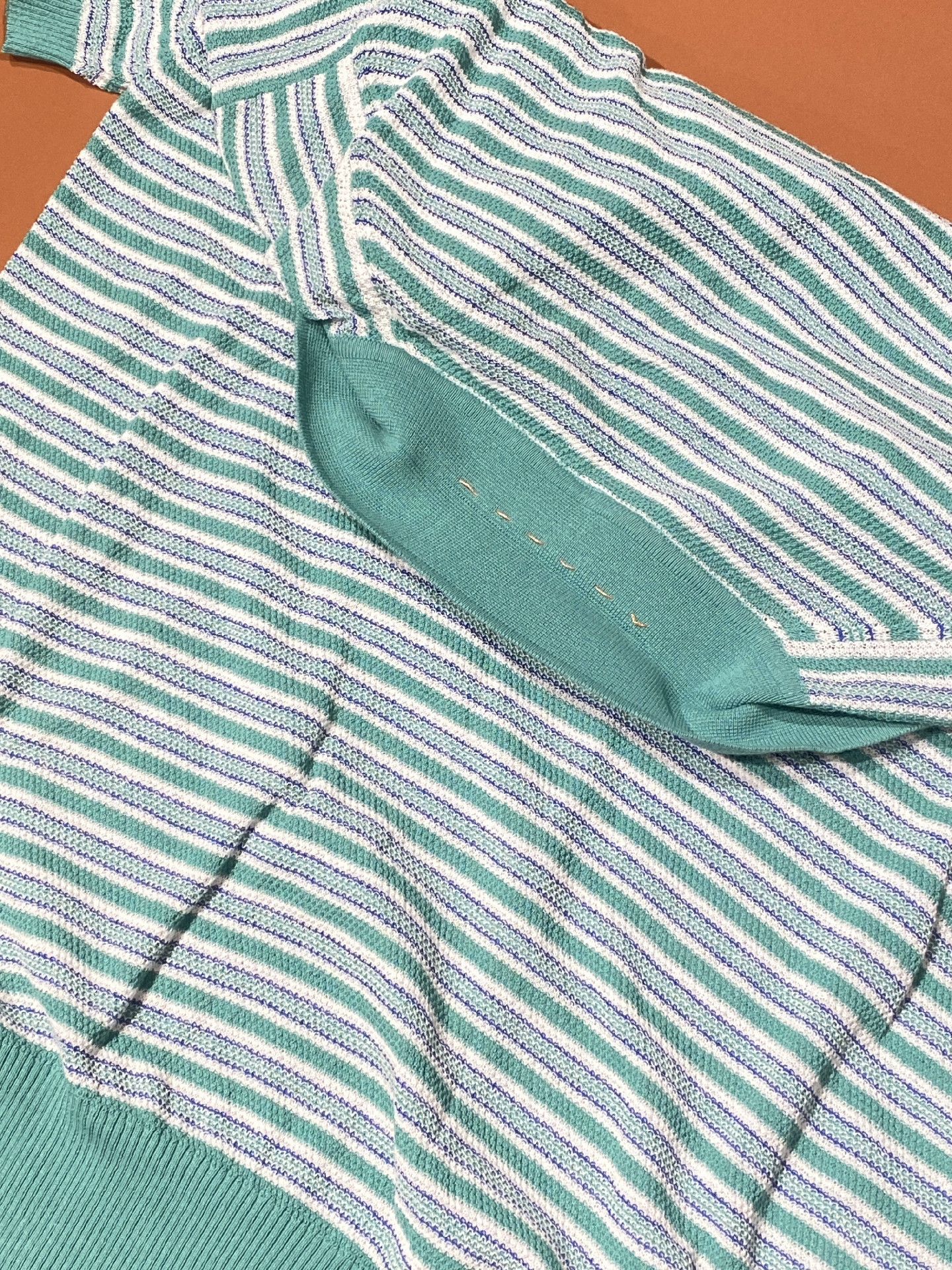 Fortela Fortela Italian Striped Knit Polo Shirt Size US S / EU 44-46 / 1 - 4 Thumbnail