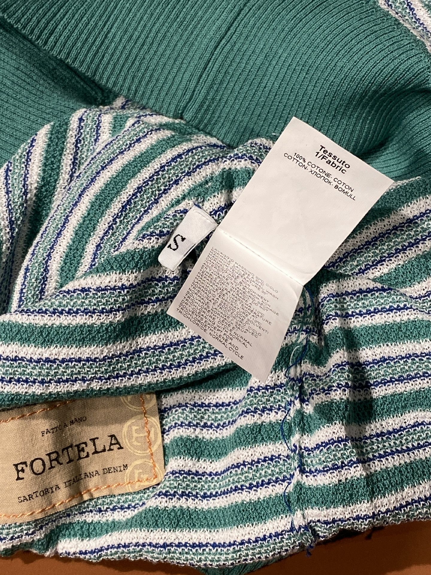 Fortela Fortela Italian Striped Knit Polo Shirt Size US S / EU 44-46 / 1 - 6 Thumbnail