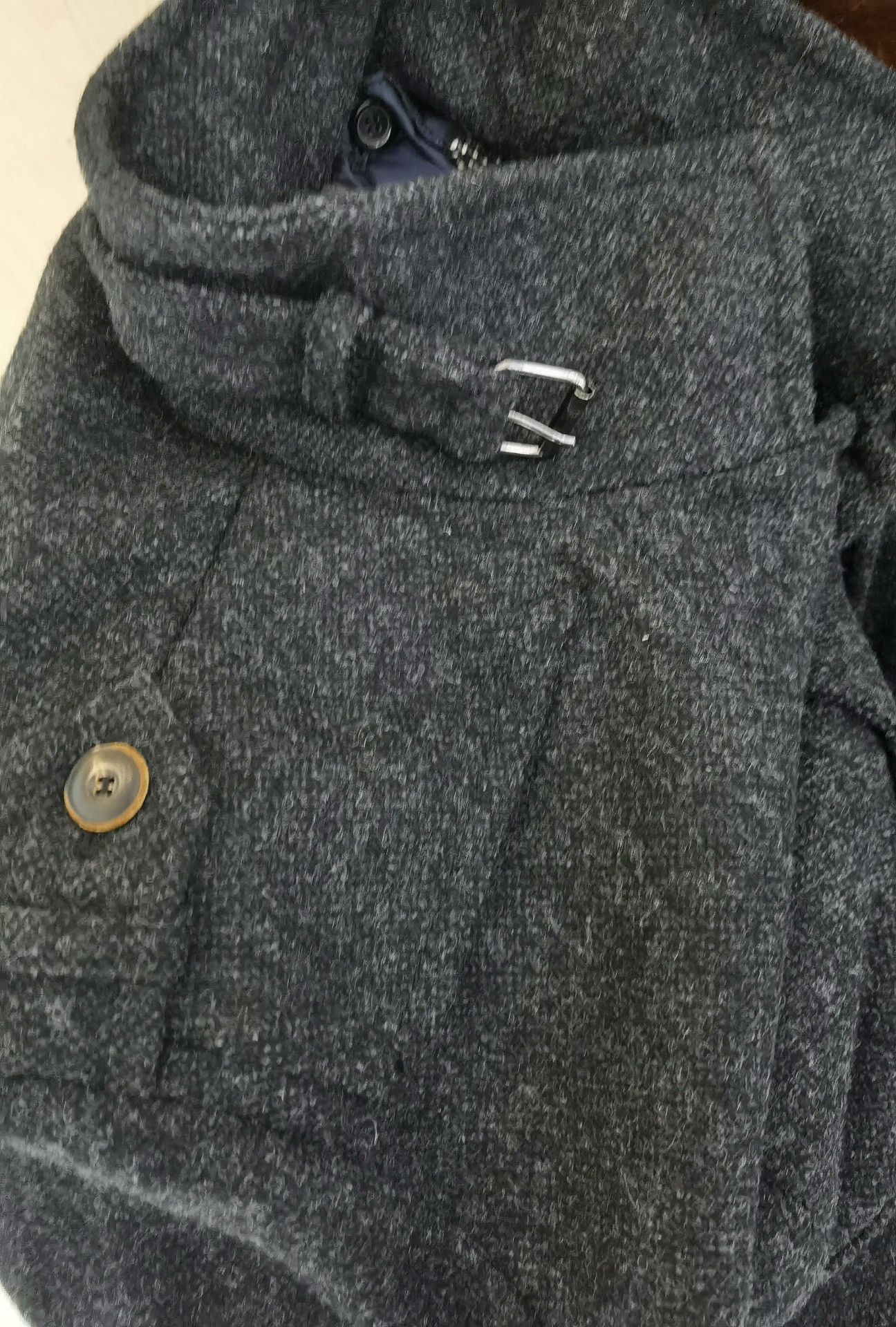 Gazzarrini GAZZARRINI Gray Wool Collar Button Jacket Size US L / EU 52-54 / 3 - 3 Thumbnail