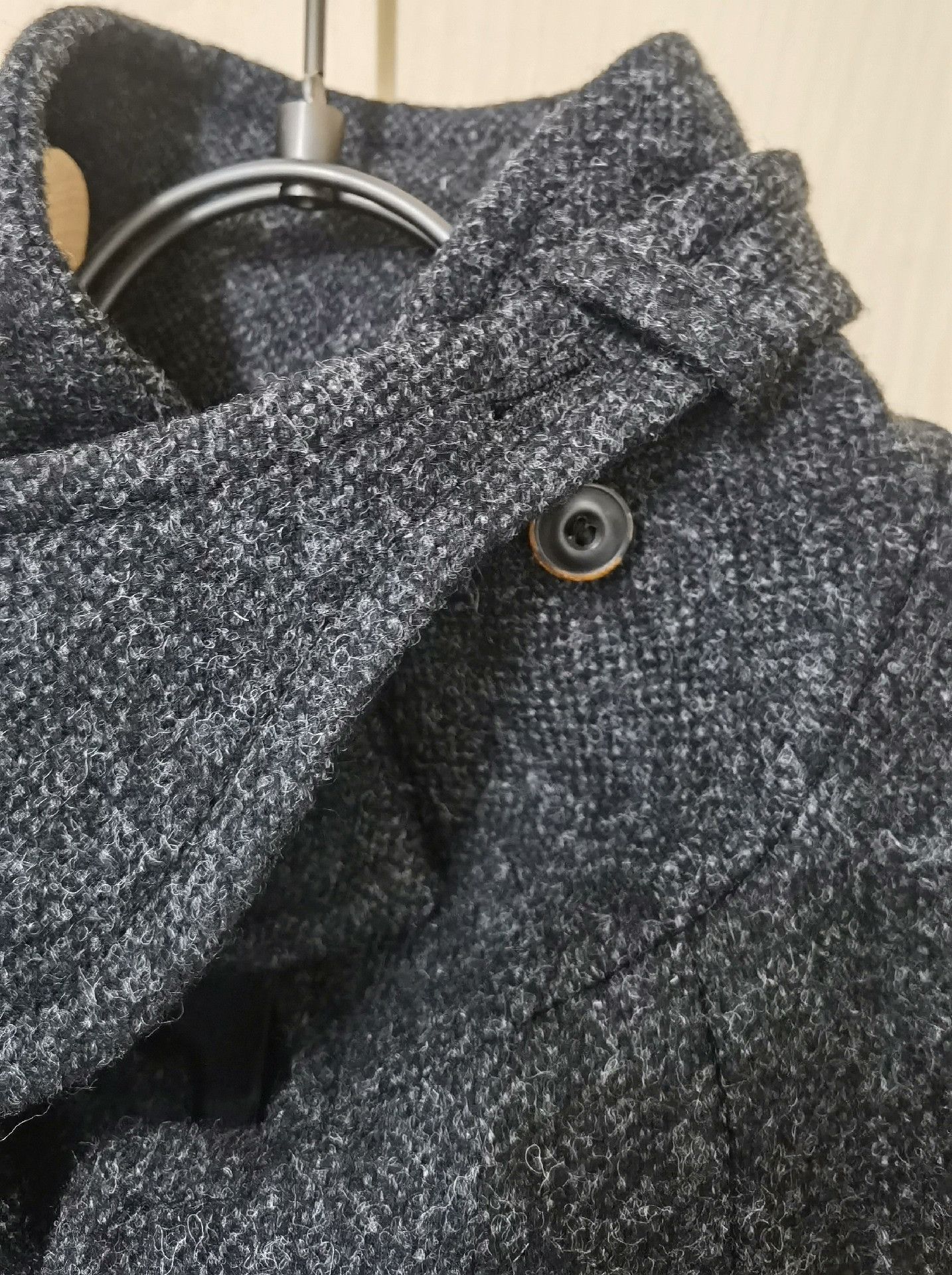 Gazzarrini GAZZARRINI Gray Wool Collar Button Jacket Size US L / EU 52-54 / 3 - 2 Thumbnail