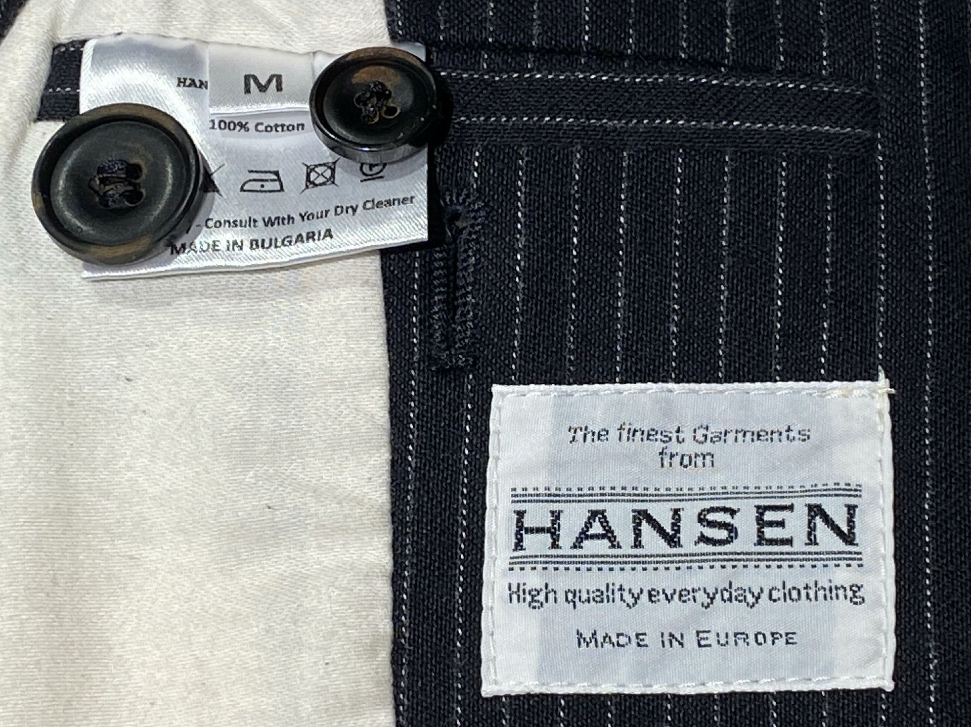 HANSEN Garments HANSEN Blue-Black Striped Lapel Vest Size US M / EU 48-50 / 2 - 7 Thumbnail