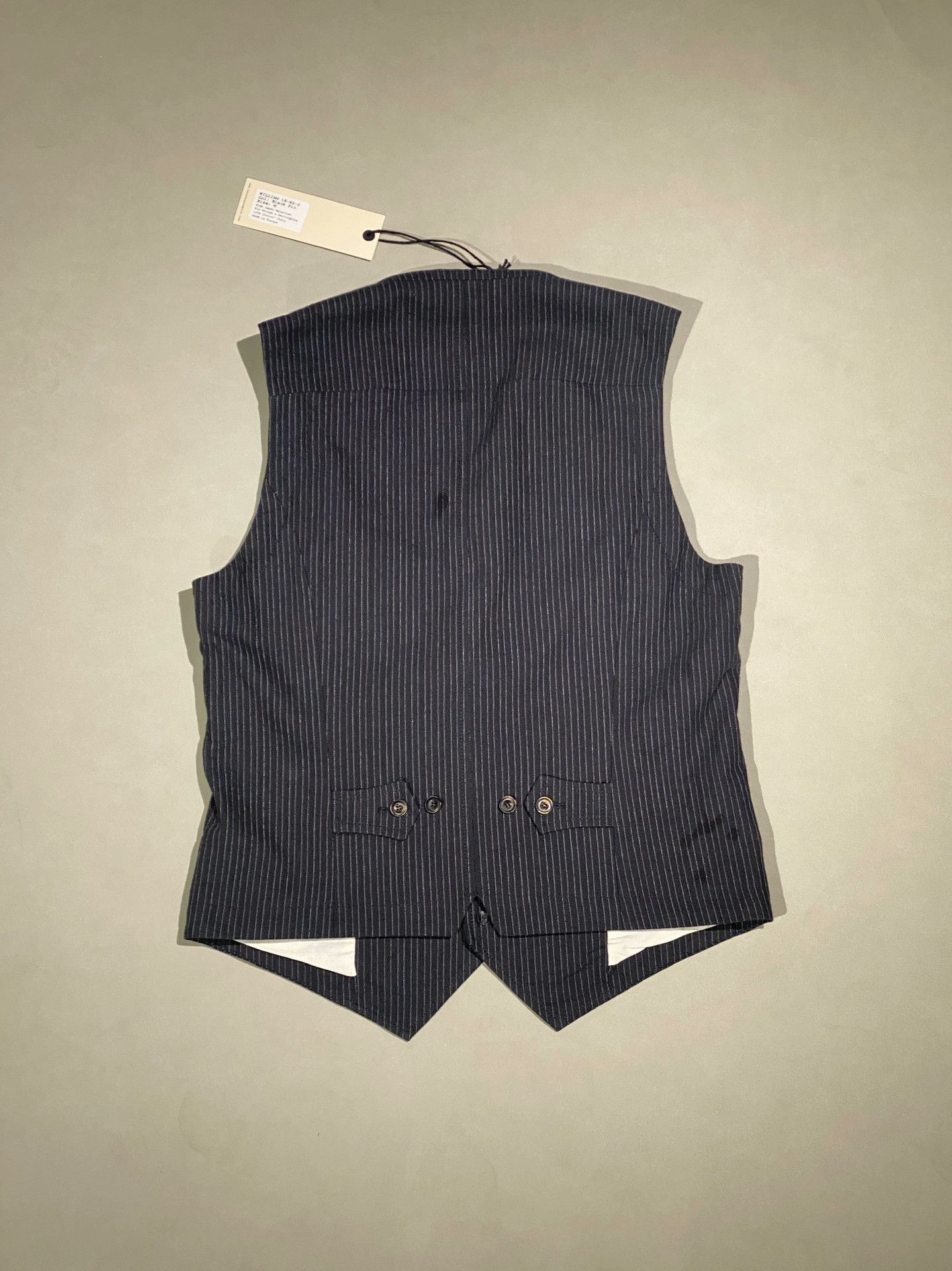 HANSEN Garments HANSEN Blue-Black Striped Lapel Vest Size US M / EU 48-50 / 2 - 2 Thumbnail